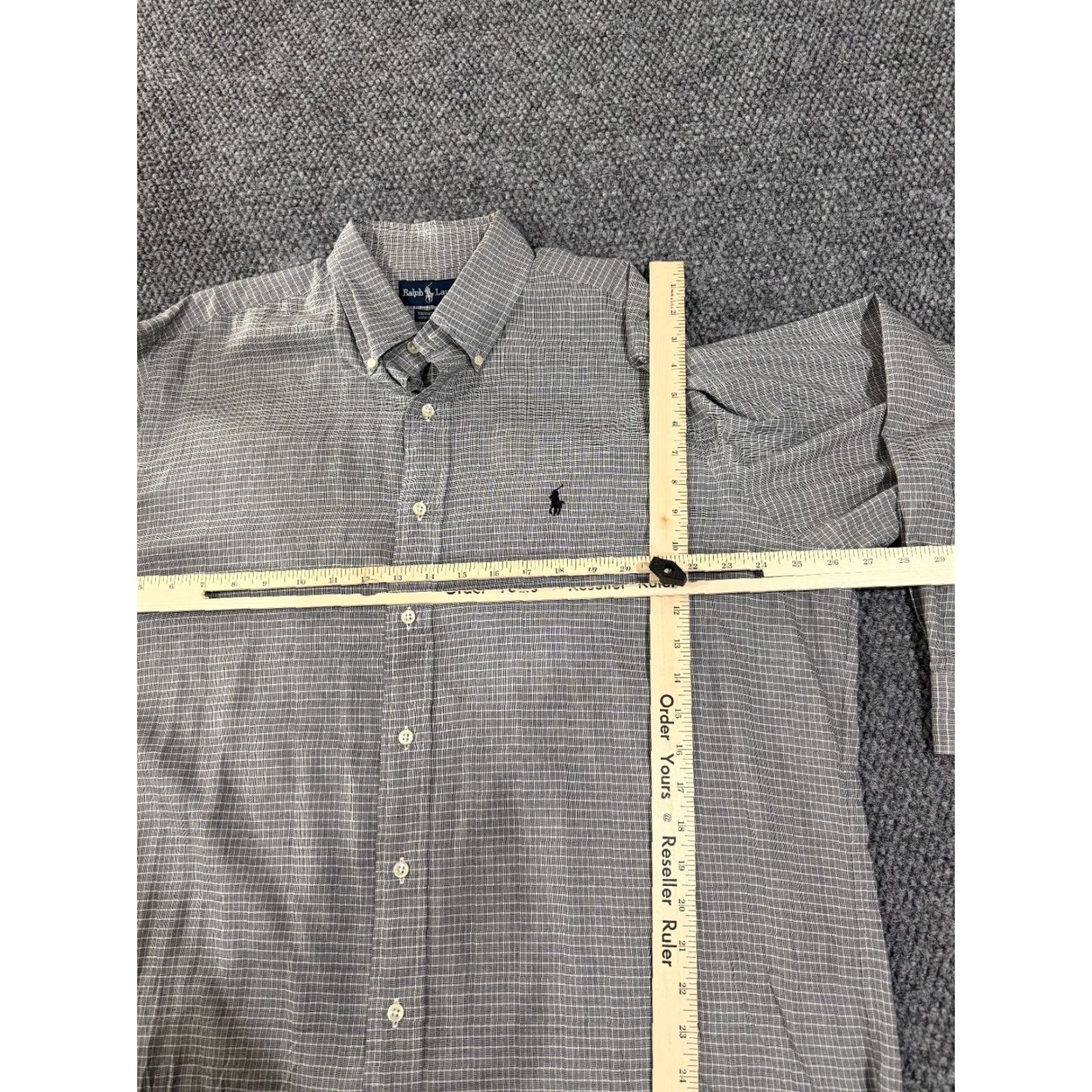 Nautica Ralph Lauren Button Up Shirt Mens 16 32/33 Gray White Check Long Sleeve yarmouth Size US L / EU 52-54 / 3 - 3 Thumbnail