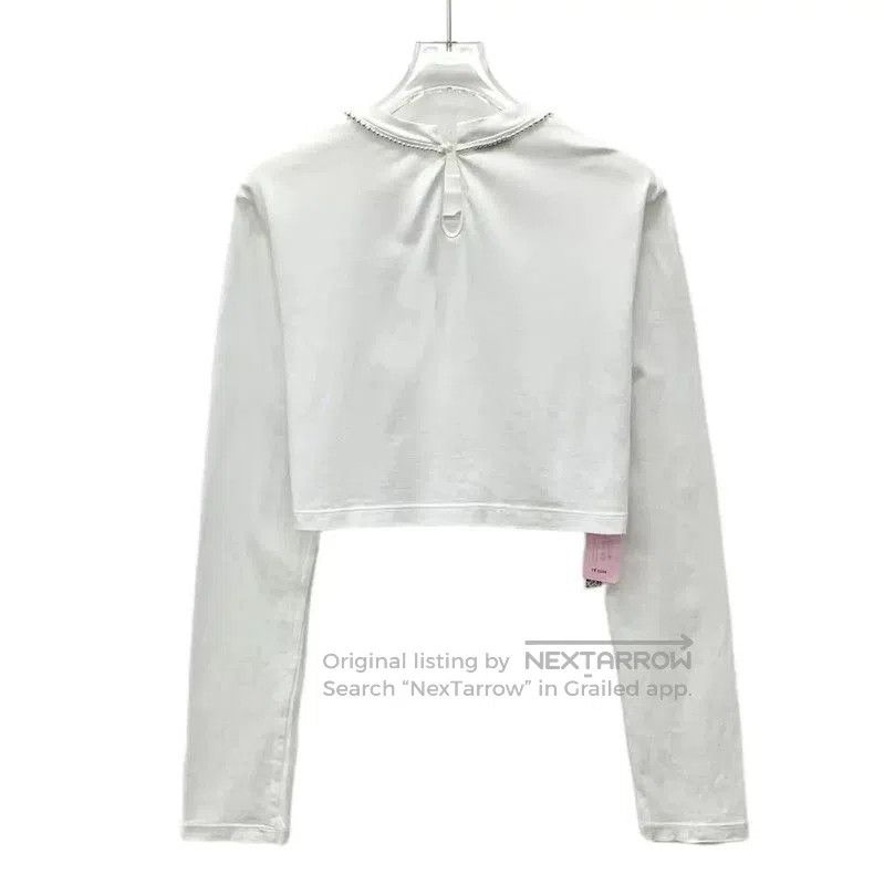 Miu Miu Miu Miu Women's Cropped White T-Shirt . Size XS / US 0-2 / IT 36-38 - 2 Thumbnail