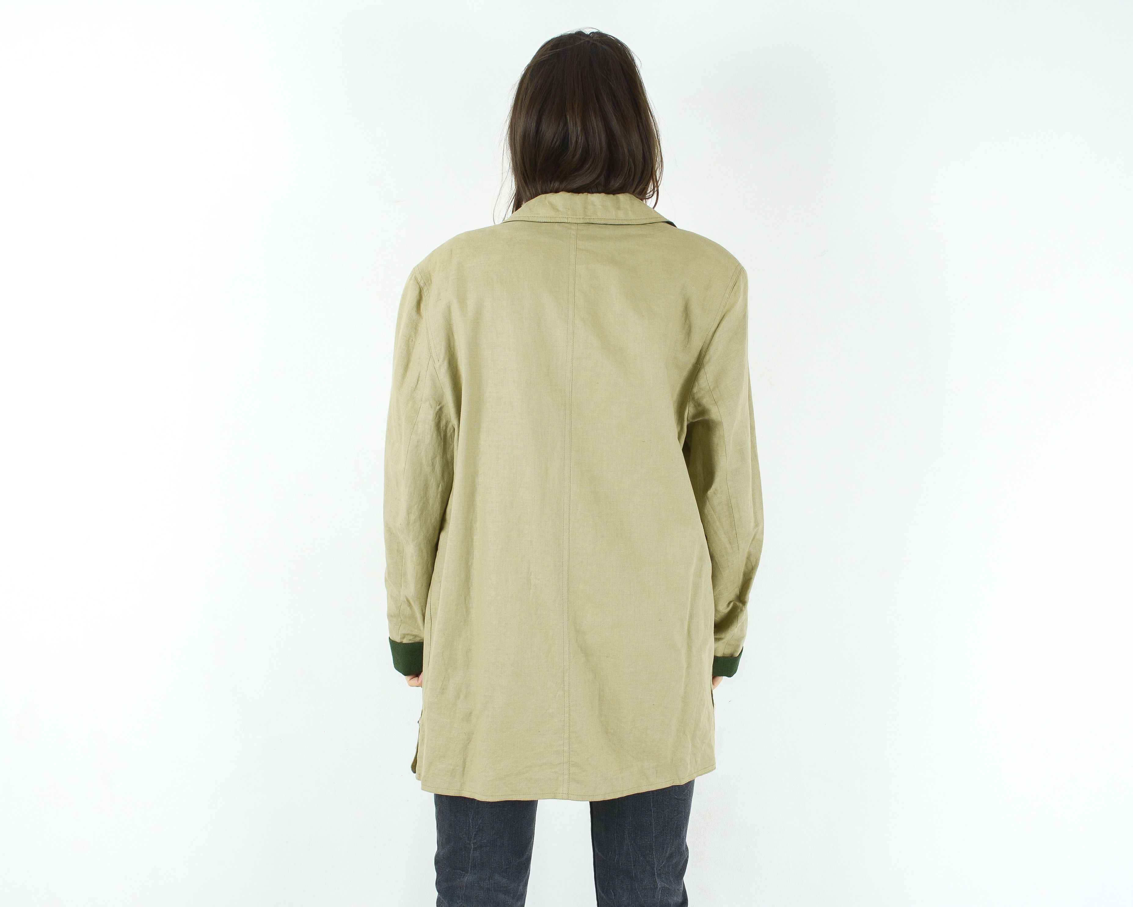 Vintage H. Moser Linen Trachten Blazer Jacket Beige Sport Coat Size M / US 6-8 / IT 42-44 - 4 Thumbnail