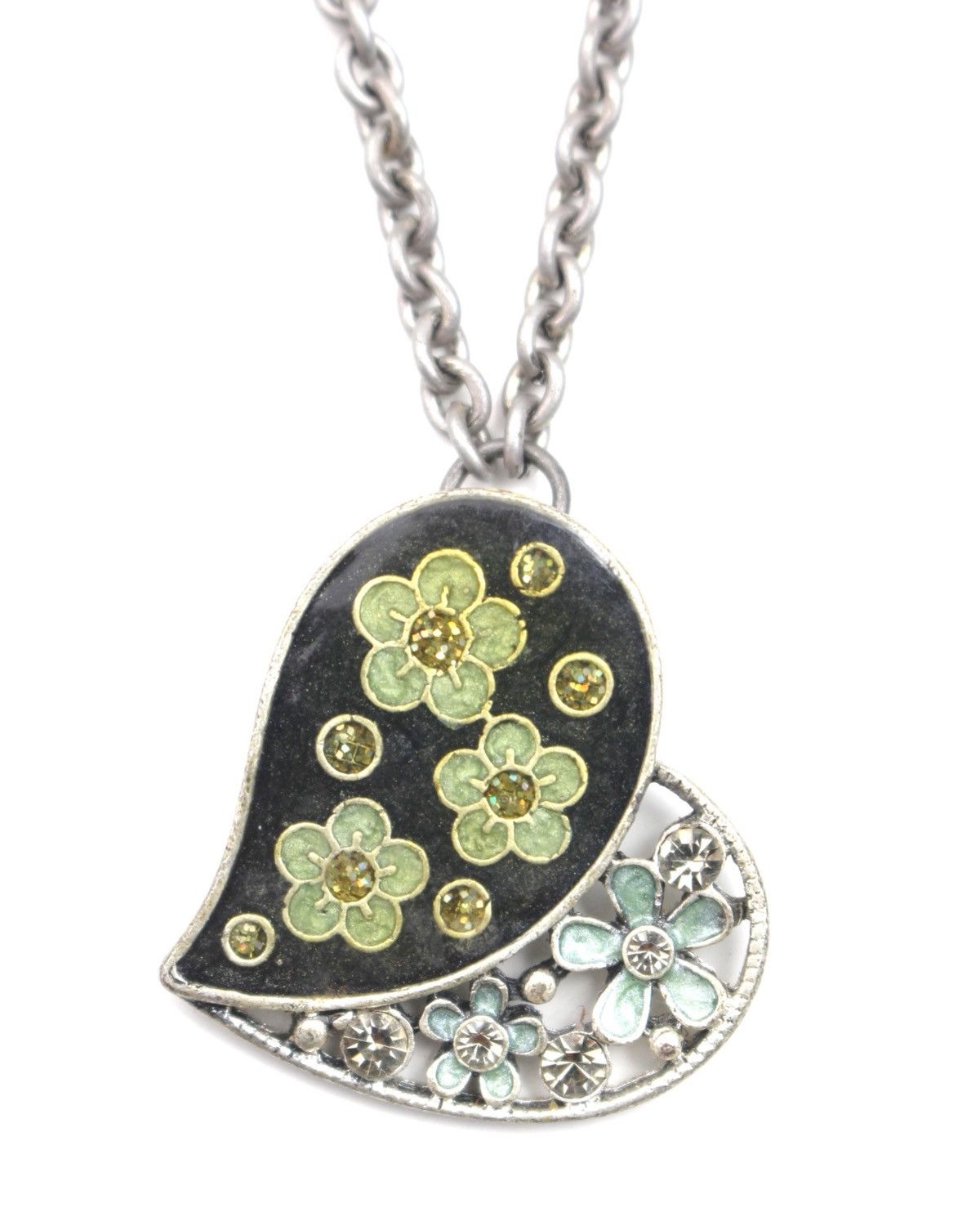 Hysteric Glamour 2000S UNICON FLORAL HEART ENAMEL & RHINESTONE NECKLACE Size ONE SIZE - 1 Thumbnail