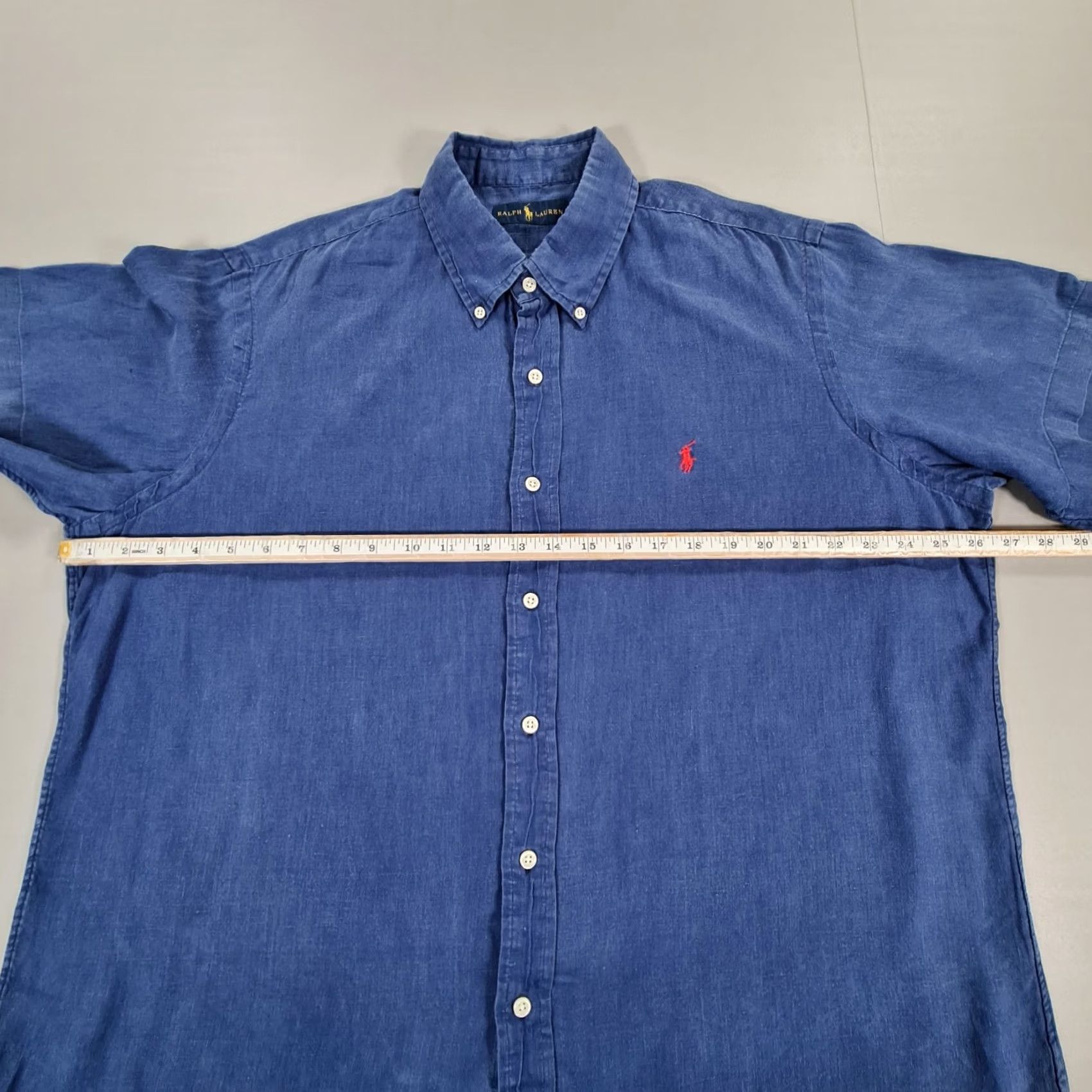 Polo Ralph Lauren Polo Ralph Lauren Shirt Mens XL Linen Navy Blue 100% Linen Button-Up Collared Short Sleeve Casual Classic Size US XL / EU 56 / 4 - 5 Thumbnail