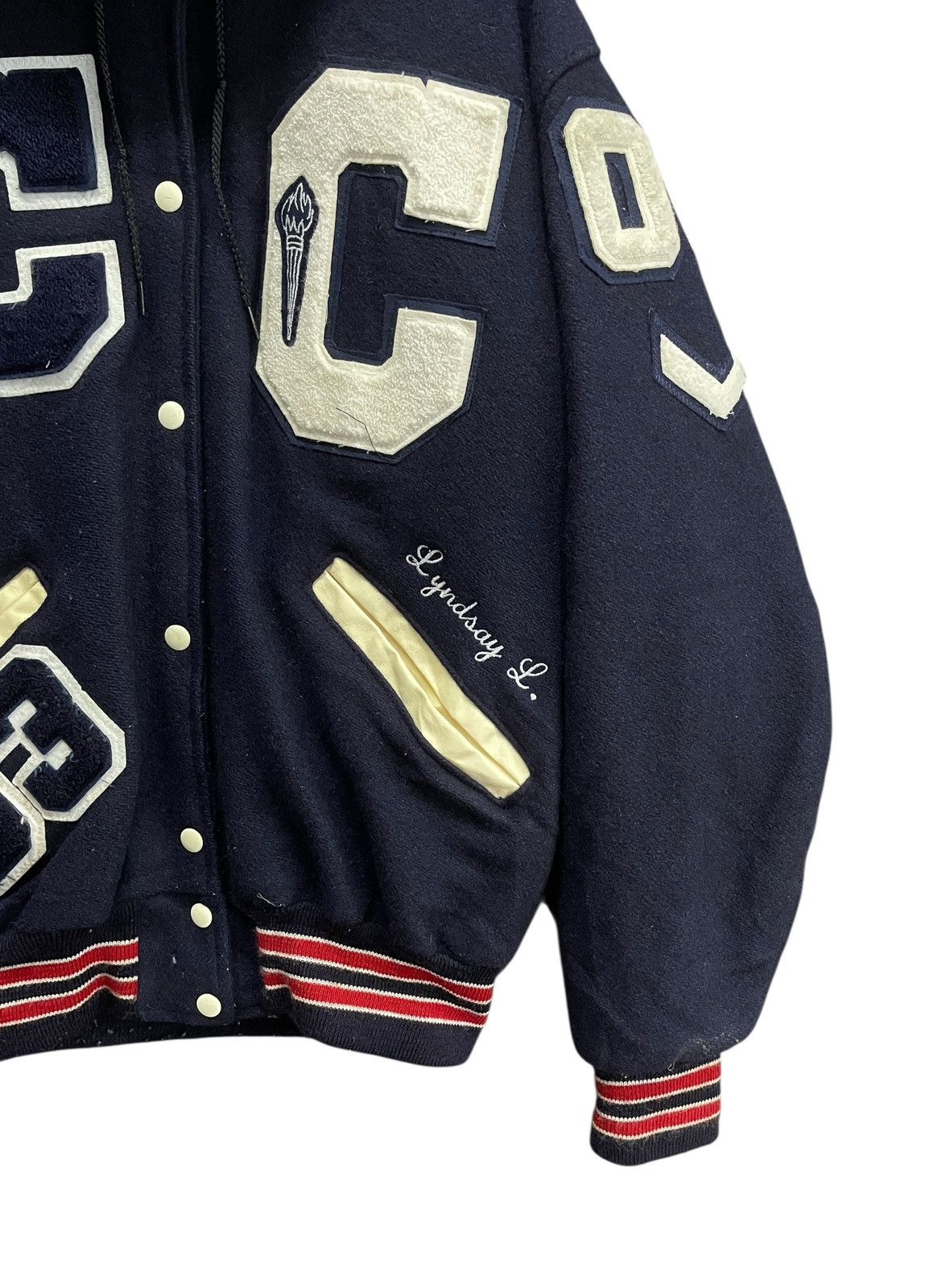 Delong Rare Design Vintage Brand Delong Wool Hoodie Varsity 1980s Size US L / EU 52-54 / 3 - 4 Thumbnail