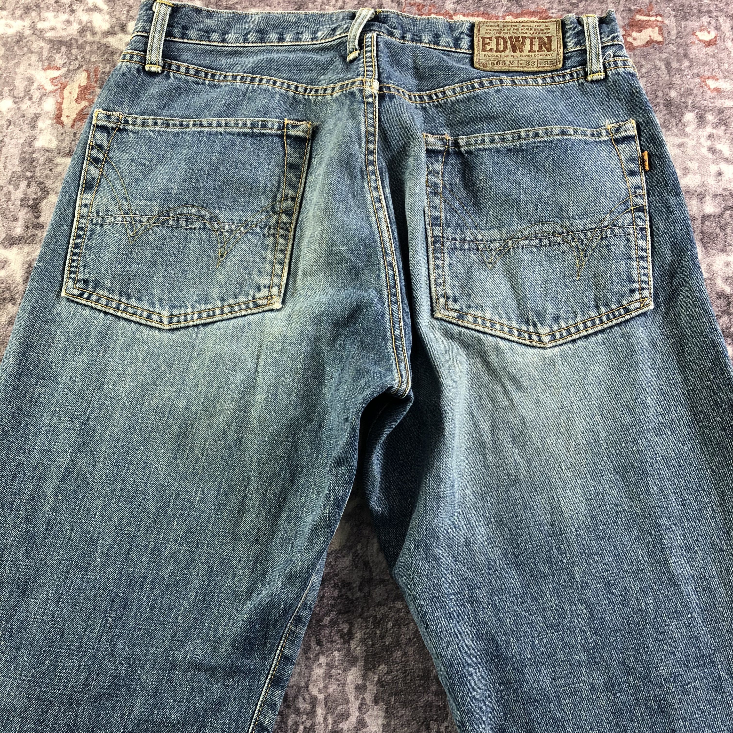 Edwin Vintage Blue Wash Edwin 505 Selvedge Jeans-JM3689 Size US 33 - 4 Thumbnail