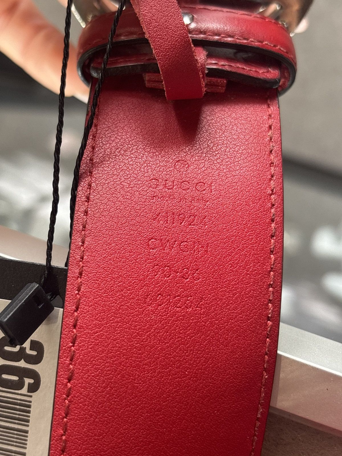 Gucci GUCCI BELT RED SIZE 36 Size 36 - 6 Thumbnail