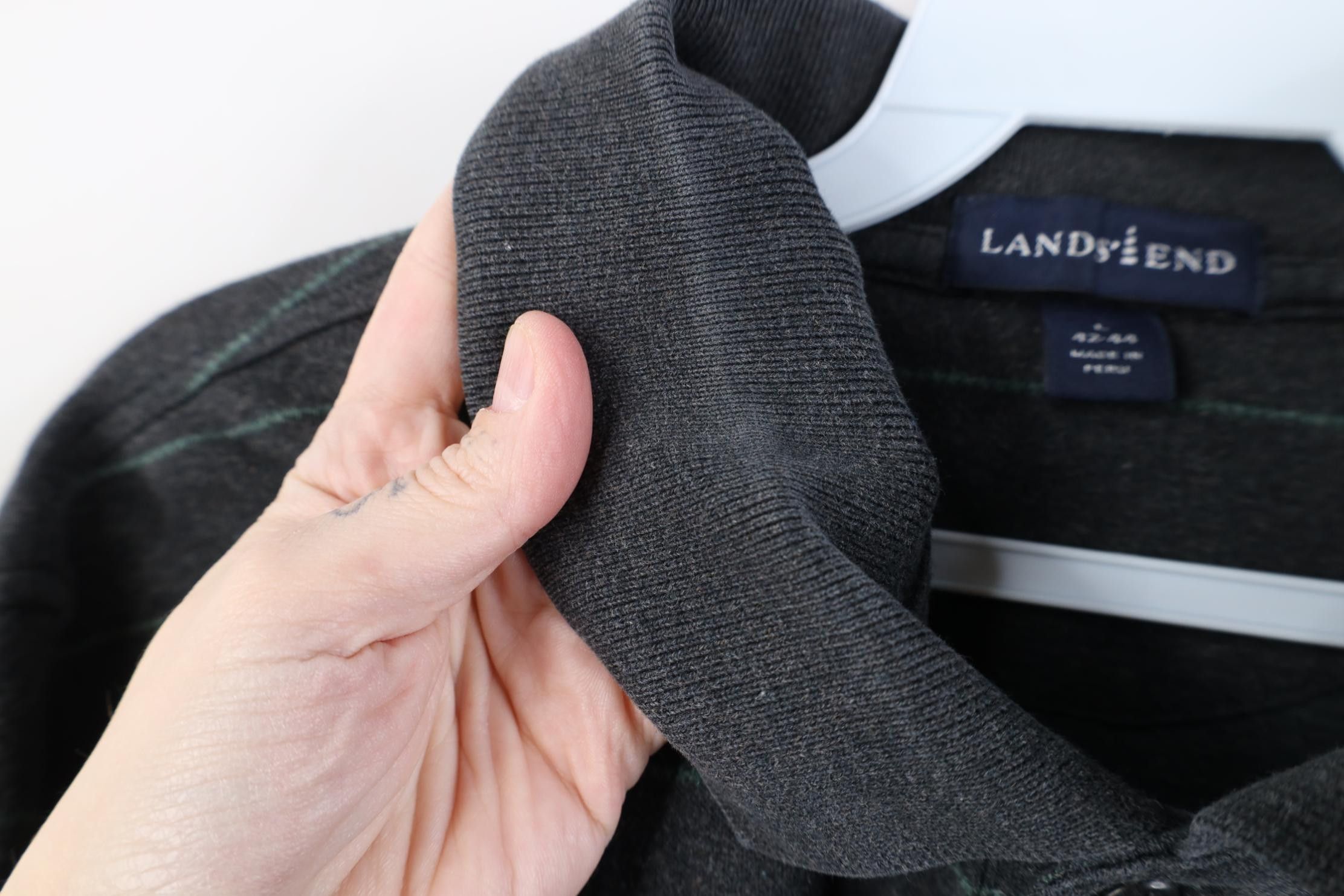 Lands' End Vintage Lands End Striped Heavyweight Long Sleeve Polo Shirt Size US L / EU 52-54 / 3 - 5 Thumbnail