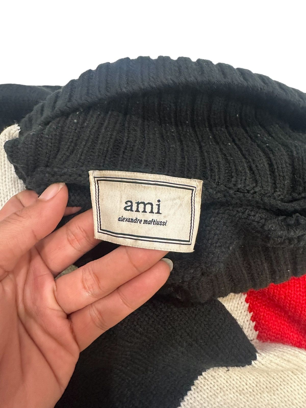 AMI Turtleneck Big Stripped Ami Alexandre Maftiussi Heart Knit Size US L / EU 52-54 / 3 - 6 Thumbnail