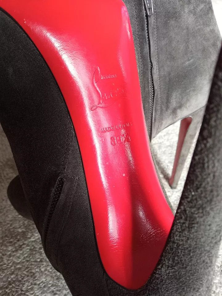 Christian Louboutin Auth Christian Louboutin Brownish Gray Suede Leather Booties Size US 9.5 / IT 39.5 - 6 Thumbnail