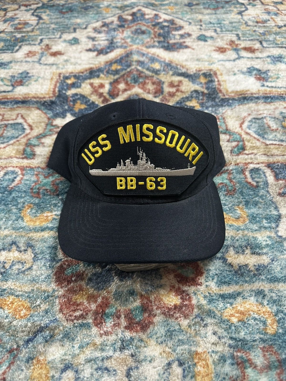 Vintage Vintage USS Missouri BB-63 Military SnapBack Hat Size ONE SIZE - 1 Thumbnail