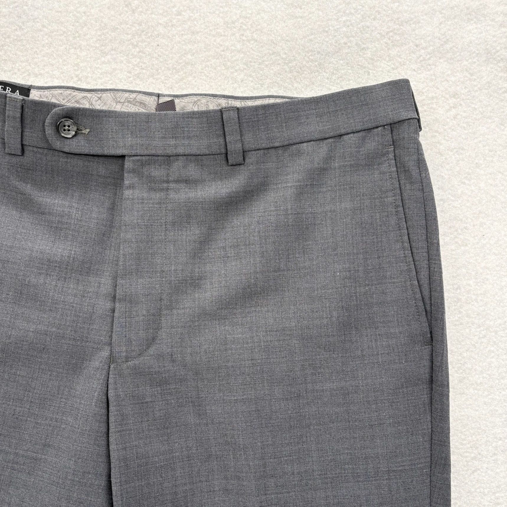 Vintage Riviera Jack Victor Pants Mens 36x28 Gray Traveller Wool Blend Dress Flex Formal Size US 36 / EU 52 - 3 Thumbnail
