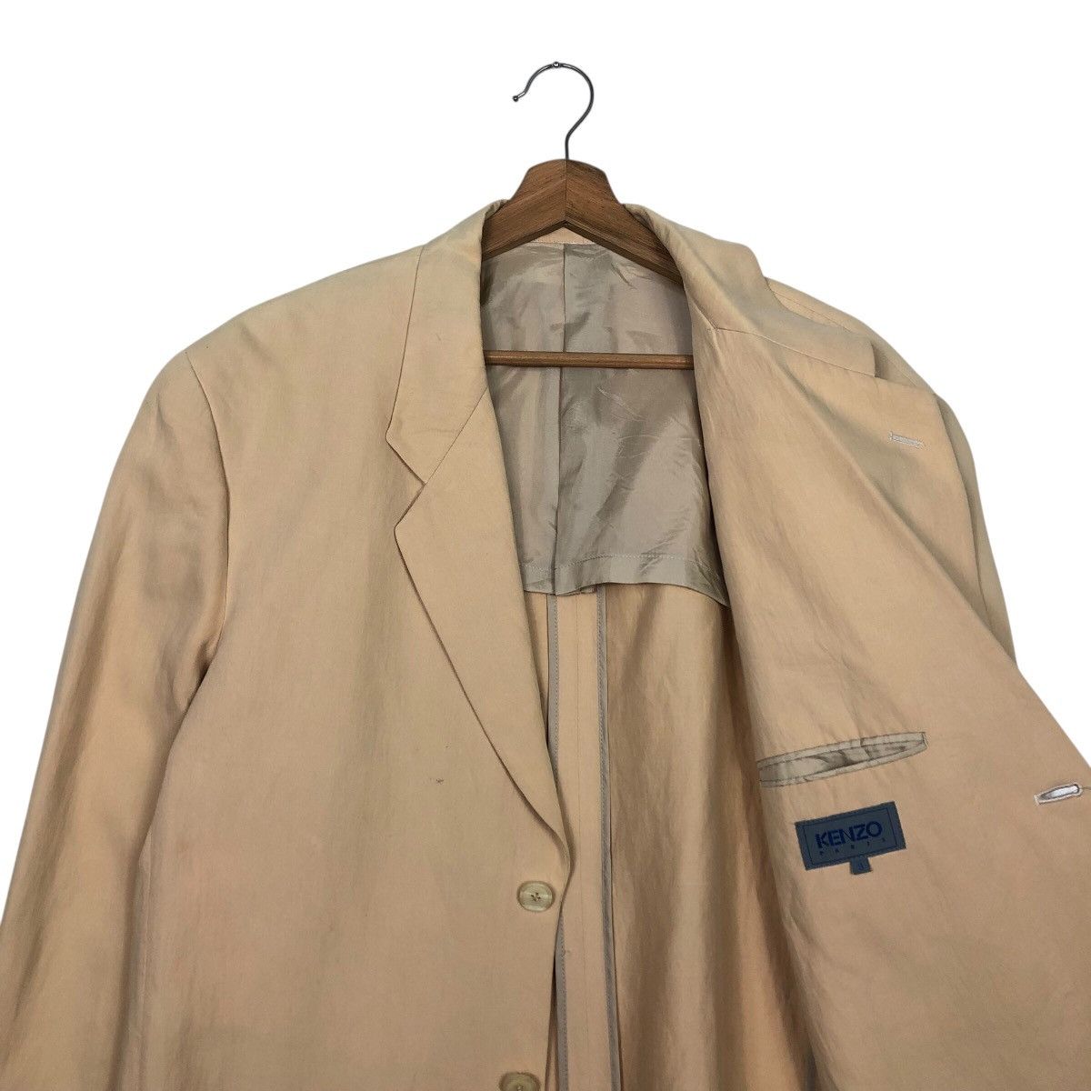 Japanese Brand Kenzo Paris Oversized Beige Cotton Blazer — Archival Look Size US M / EU 48-50 / 2 - 13 Thumbnail