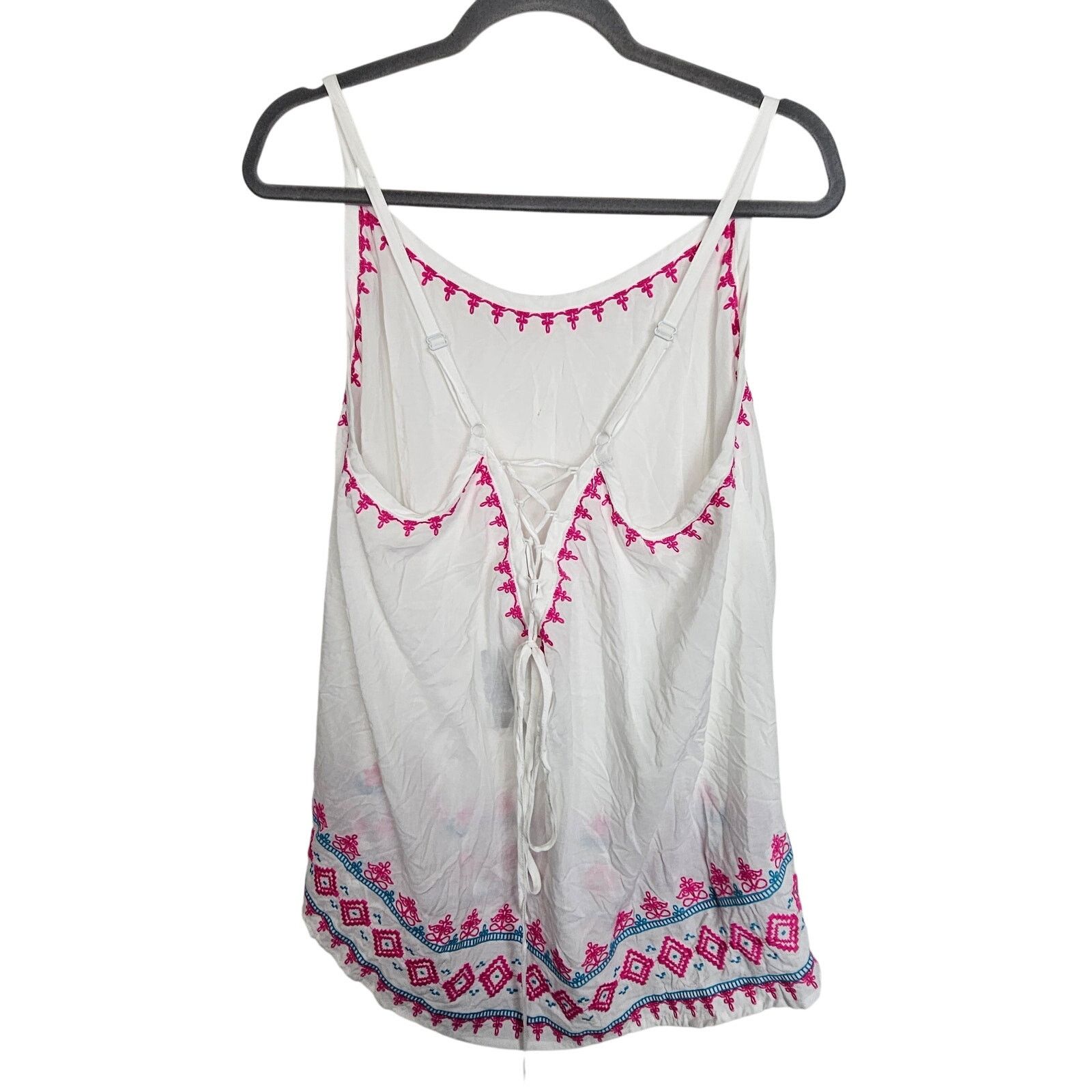 Torrid Torrid Womens Gauze Embroidered Lace Back Cami Tank 2X Boho Size XXL / US 16-18 / IT 52-54 - 8 Thumbnail