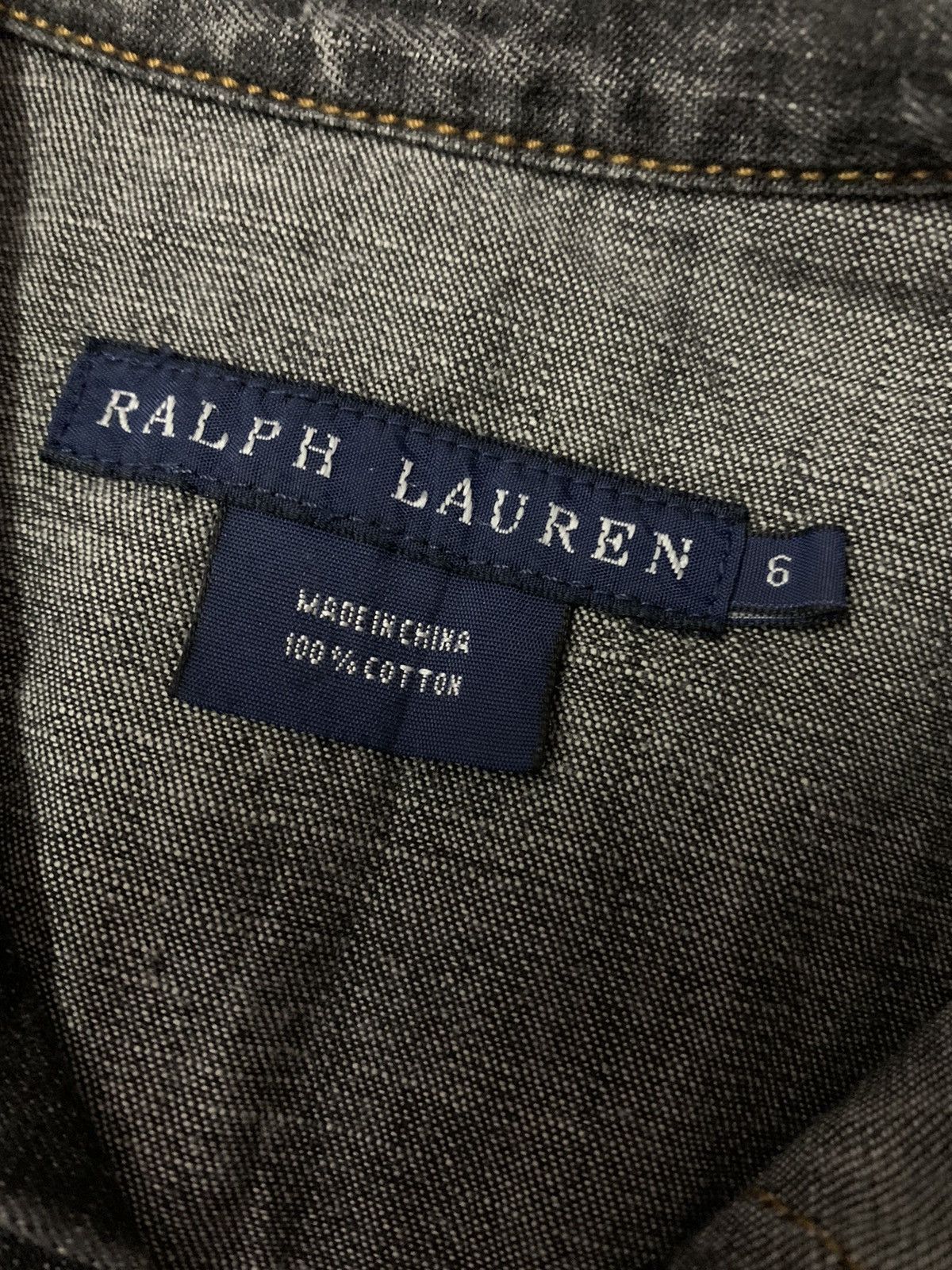 Ralph Lauren 💥Ralph Lauren Western Distressed Denim Black Size S / US 4 / IT 40 - 9 Thumbnail
