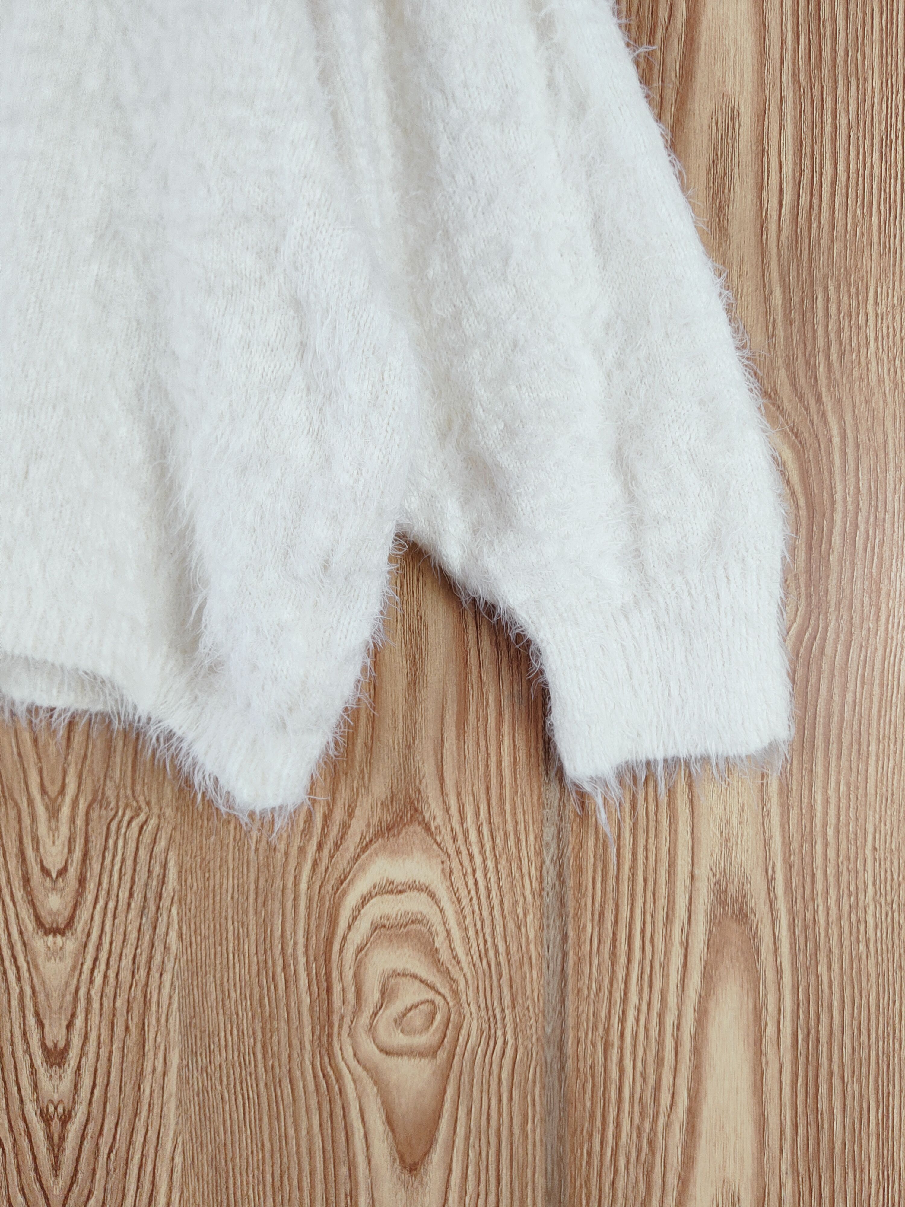 Designer × Japanese Brand × Vintage Vintage Earth Music & Ecology Cream Fur Mohair Knitwear Size L / US 10 / IT 46 - 6 Thumbnail
