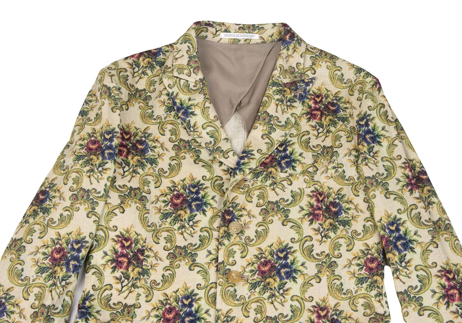 Yohji Yamamoto Cotton Floral Print Long Jacket