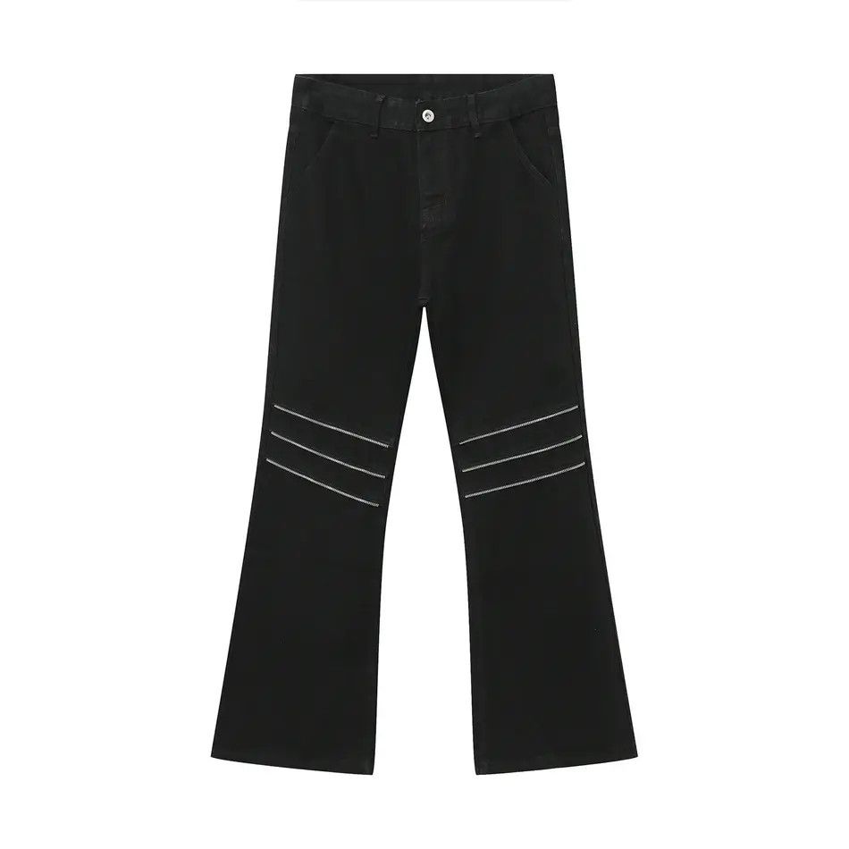 Japanese Brand Retro loose zipper patchwork jeans Size US 32 / EU 48 - 5 Thumbnail