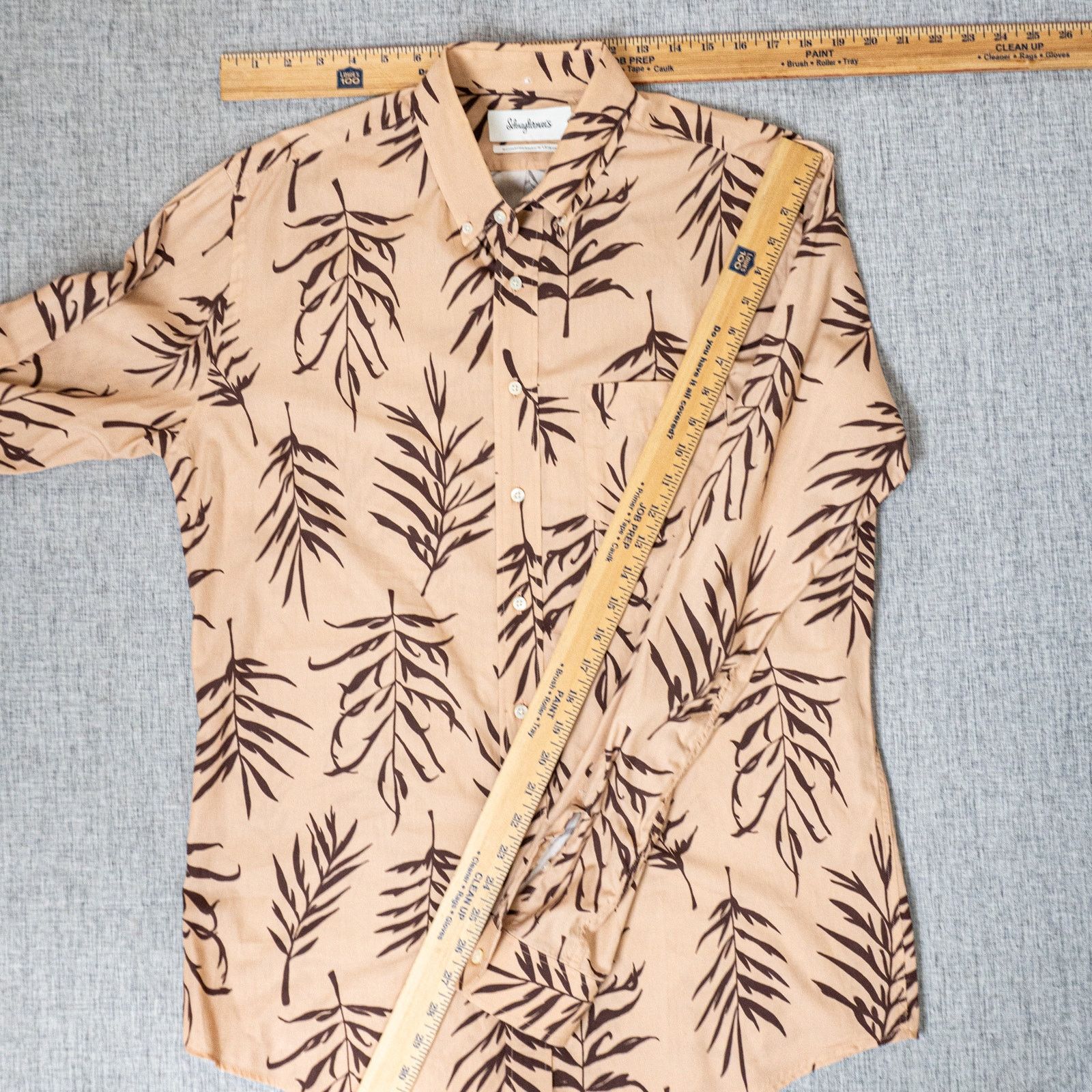 Schnaydermans Schnayderman's Leisure Button Down Shirt Beige Brown leaf Size US M / EU 48-50 / 2 - 8 Thumbnail