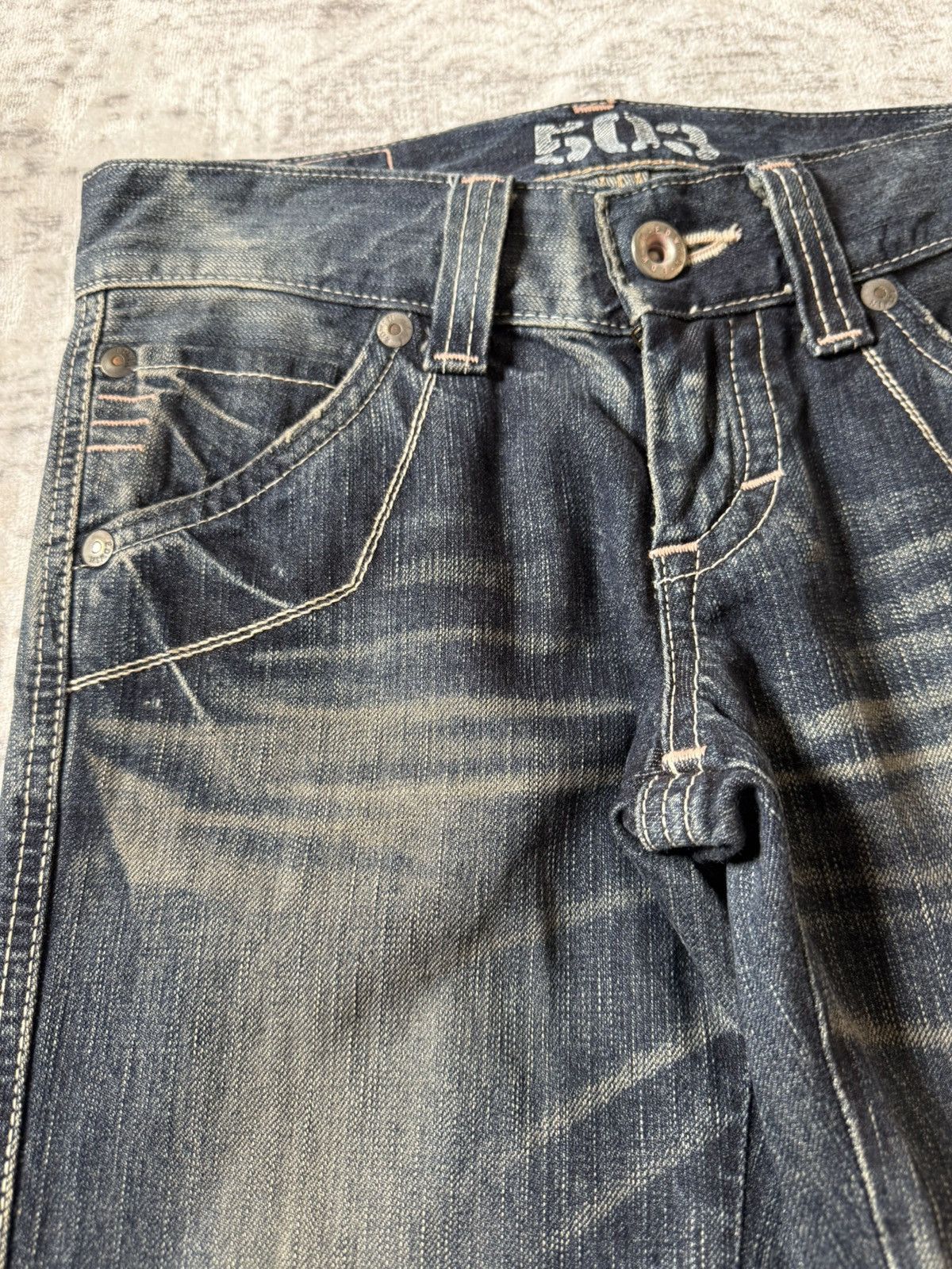 Le Grande Bleu (L.G.B.) Edwin 503 Japan Muddy Wash Flared Jeans Size US 28 / EU 44 - 10 Thumbnail
