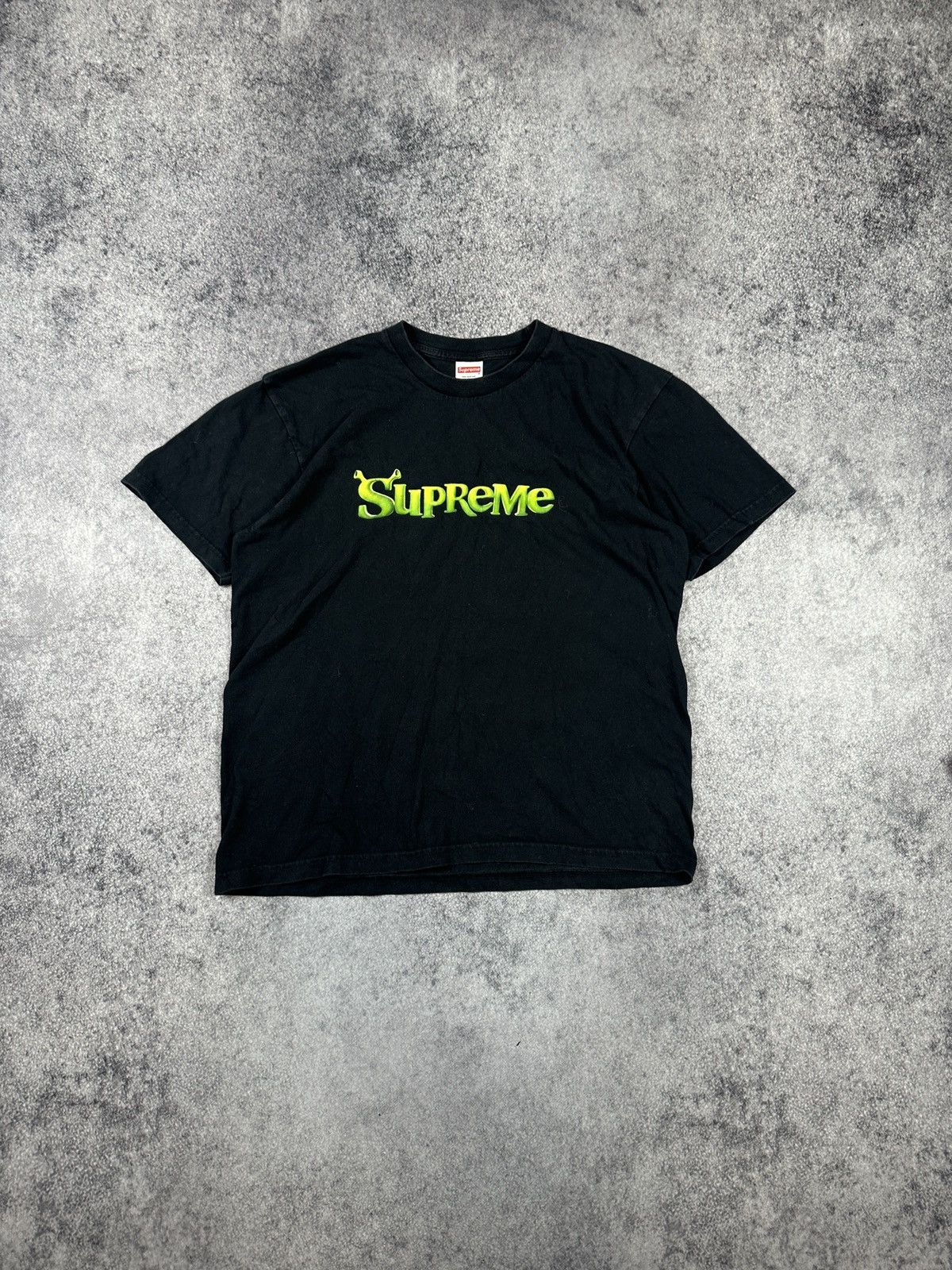 Y2K Supreme Shrek Logo T-shirt Rare Streetwear USA Style M