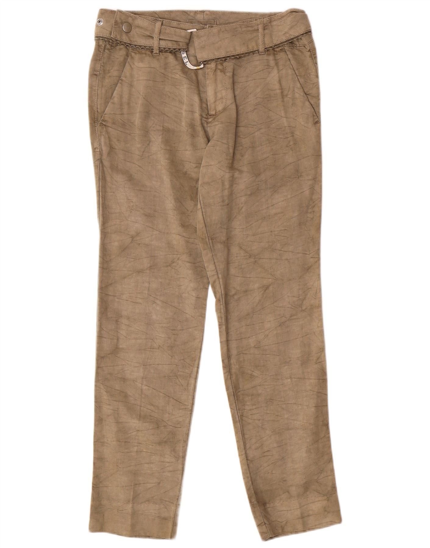 Diesel Womens Slim Chino Trousers W26 L27 Khaki Cotton Size 26" / US 2 / IT 38 - 1 Thumbnail