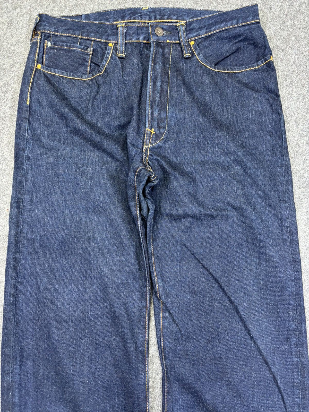 45rpm 💥Indigo Wash💥Rare 45rpm Organic Dye Regular Denim F893 Size US 31 - 3 Thumbnail