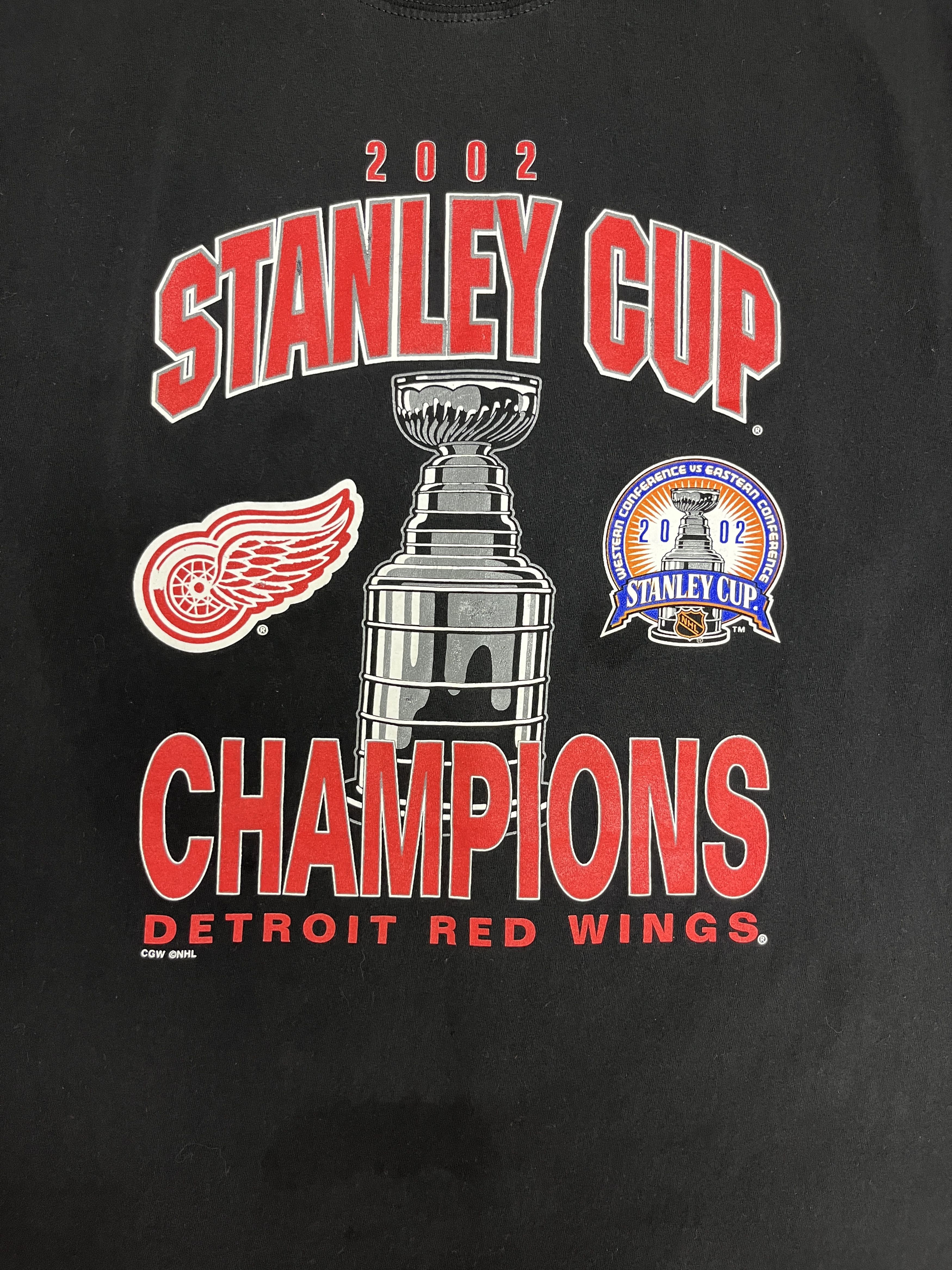 Vintage Detroit Red Wings Stanley Cup Champions 2002 Vintage Tee Size US XL / EU 56 / 4 - 2 Thumbnail