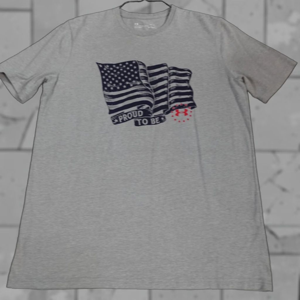 Under Armour Under Armour T-shirt Men Medium Gray Proud to Be an American Patriotic Shirt Size US M / EU 48-50 / 2 - 1 Thumbnail