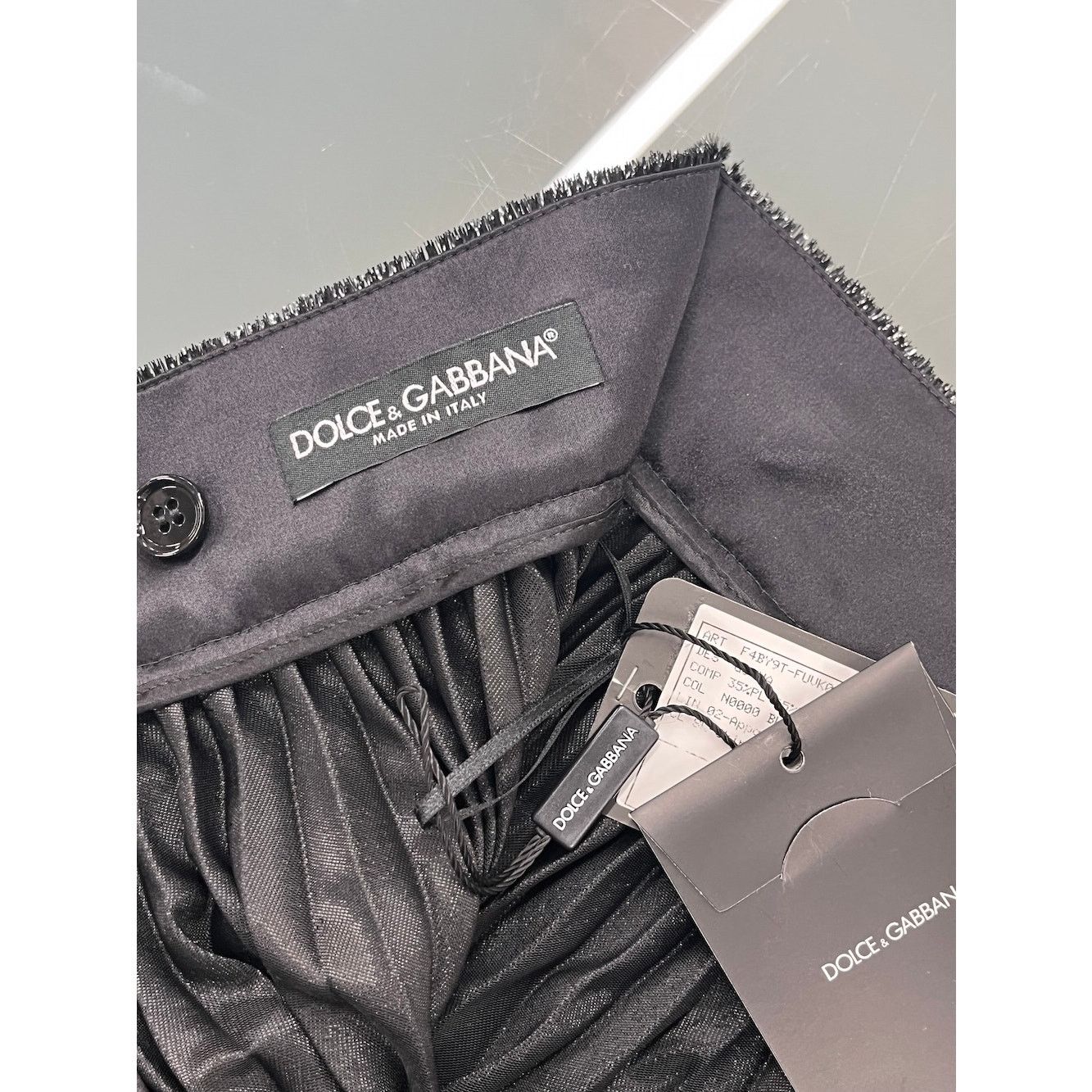 Dolce & Gabbana Dolce & Gabbana Black Pleated Midi Skirt Lamé Velvet EU 38 Size 26" / US 2 / IT 38 - 12 Thumbnail