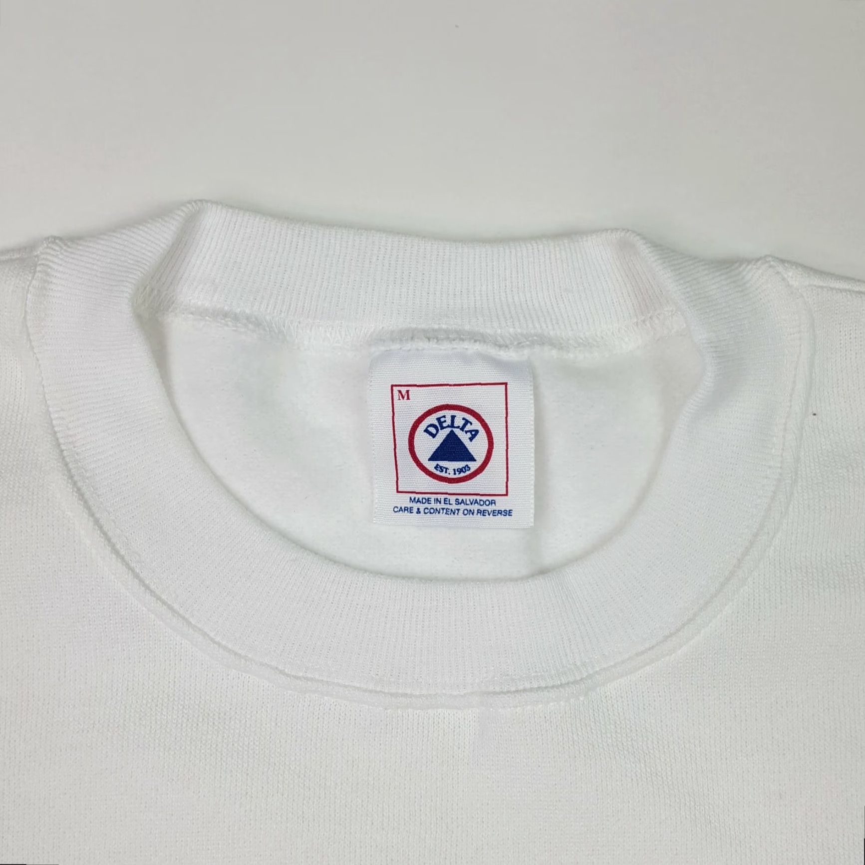 Delta VINTAGE Delta Sweatshirt White Men's M Crewneck Pullover Sweatshirt 90s College University Y2K Graphic Print All Seasons Size US M / EU 48-50 / 2 - 3 Thumbnail