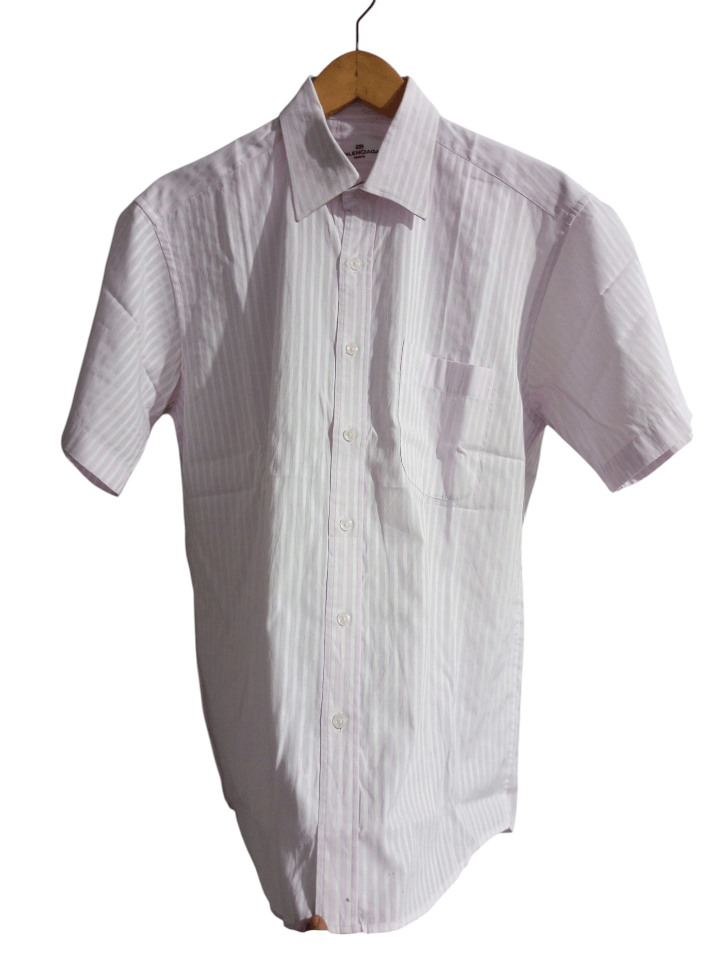 Balenciaga × Vintage Vintage Balenciaga BB pocket stripe baby pink button up Size US M / EU 48-50 / 2 - 1 Thumbnail