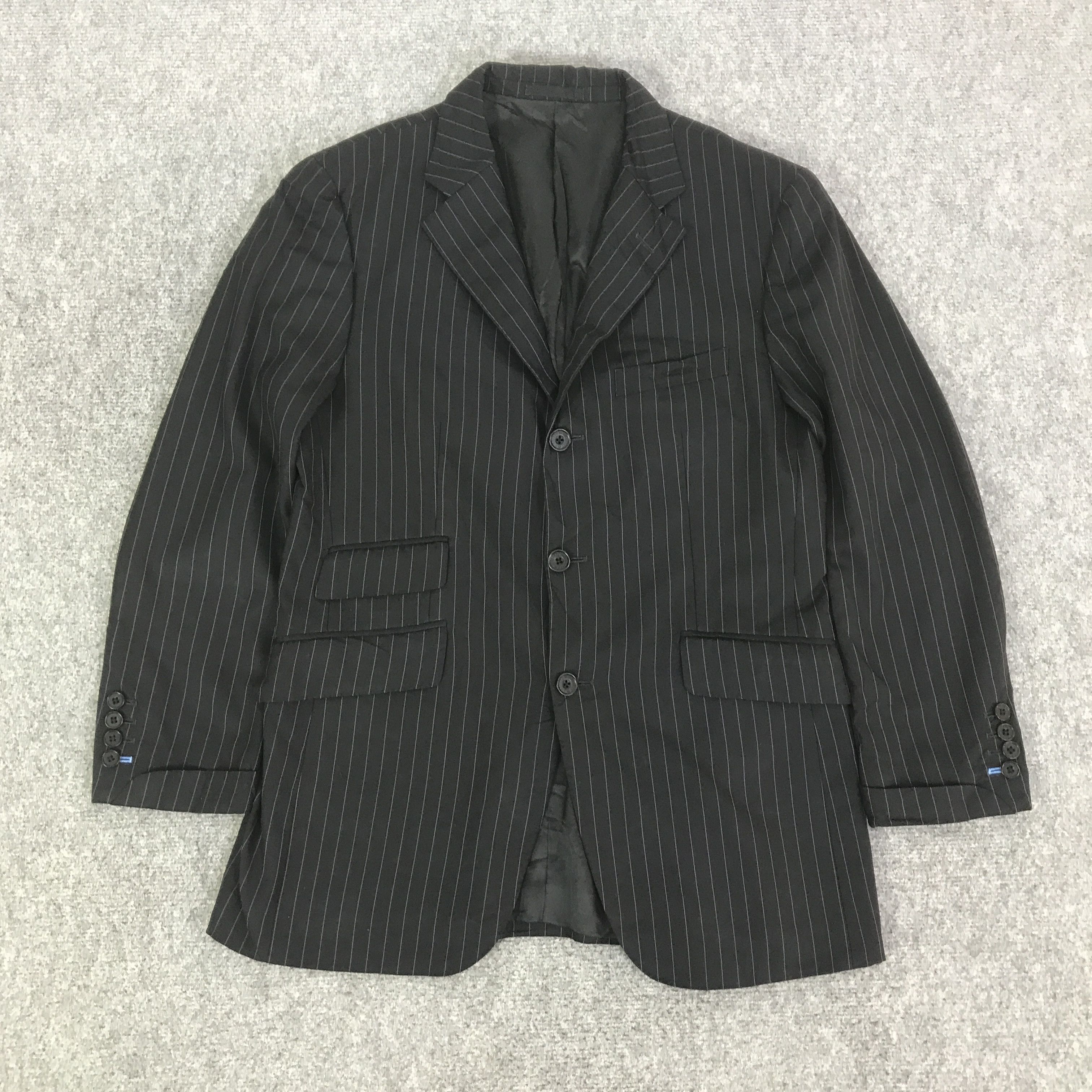 Burberry BURBERRY STRIPED BLACK LABEL BLAZER COAT JACKET K126B10 Size US L / EU 52-54 / 3 - 1 Thumbnail