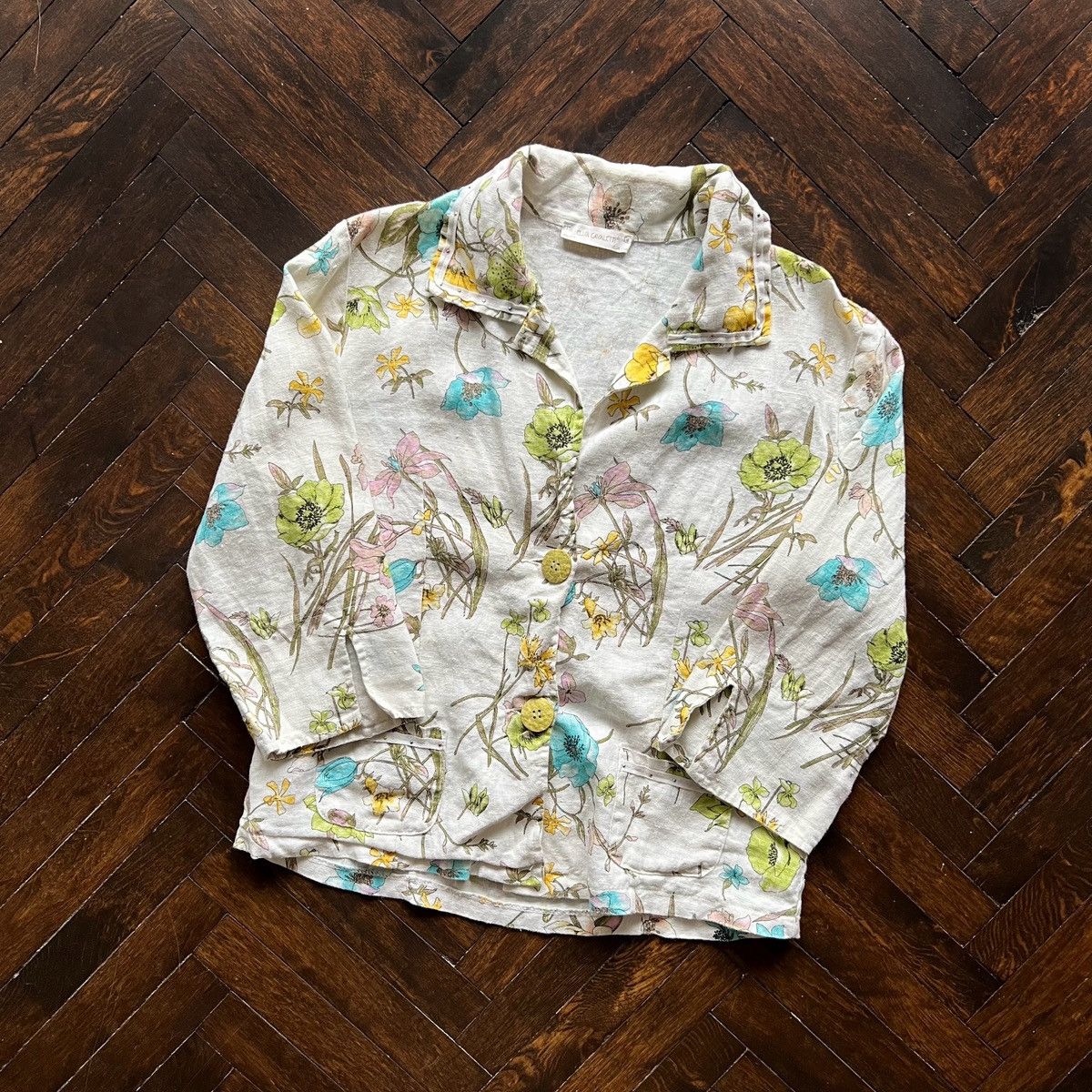 Elisa Cavaletti Elisa Cavaletti Linen Floral Lightweight Cardigan Jacket Size L / US 10 / IT 46 - 4 Thumbnail