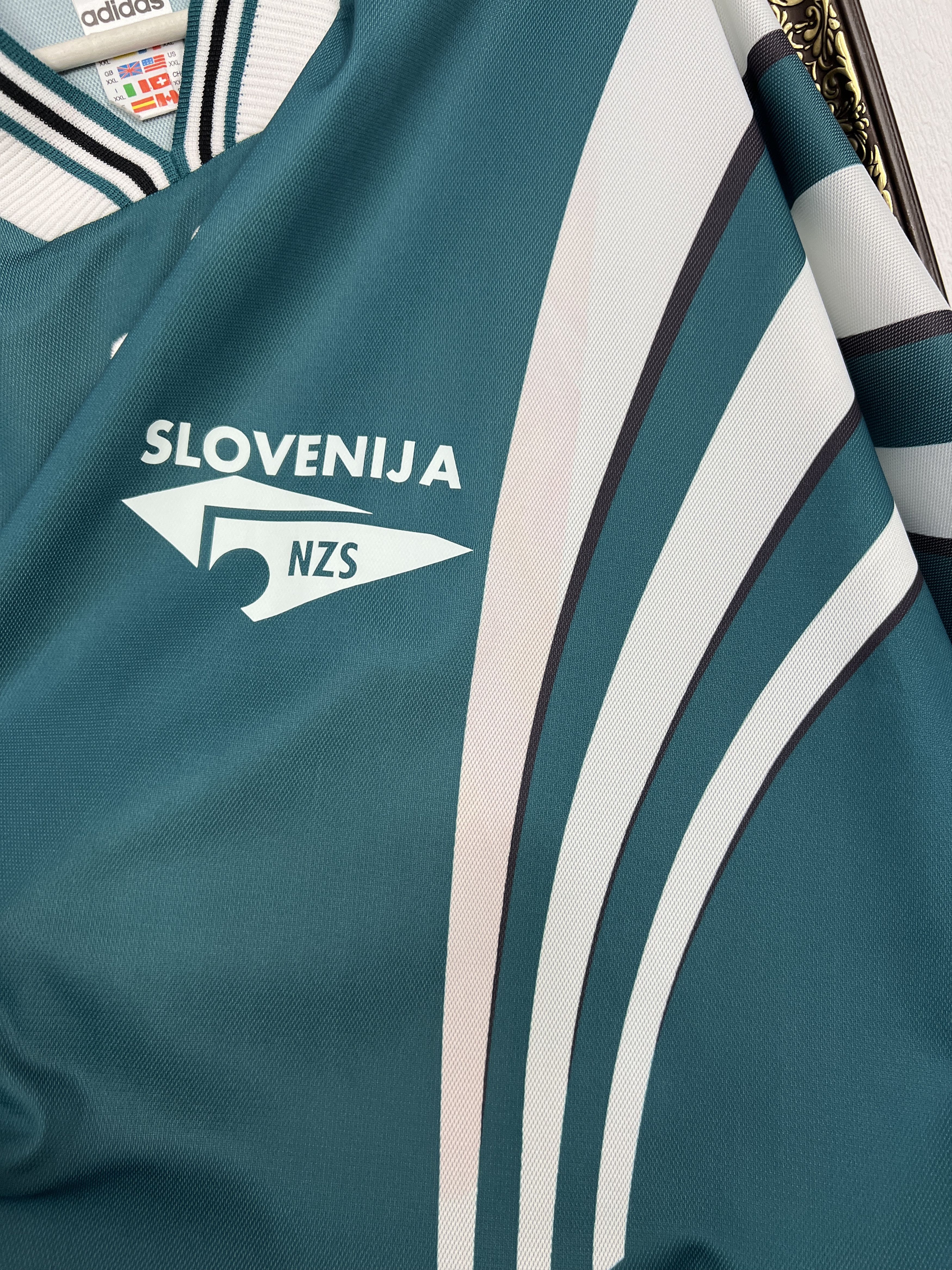 Adidas Slovenia football shirt 1996 Player Issue #6 Soccer Jersey Size US XXL / EU 58 / 5 - 4 Thumbnail