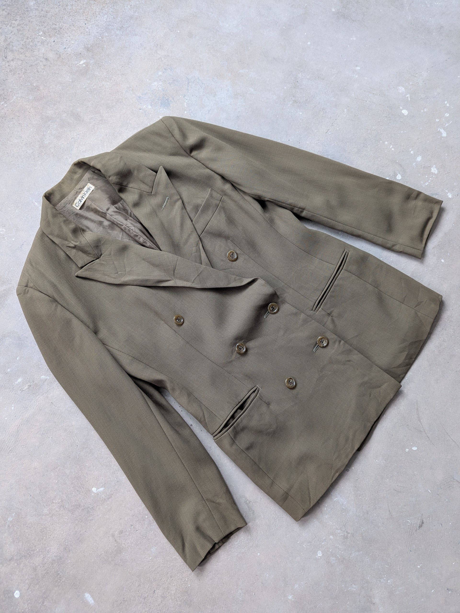 Calvin Klein Vintage Calvin Klein Wool Double Breasted Blazer Size M / US 6-8 / IT 42-44 - 3 Thumbnail