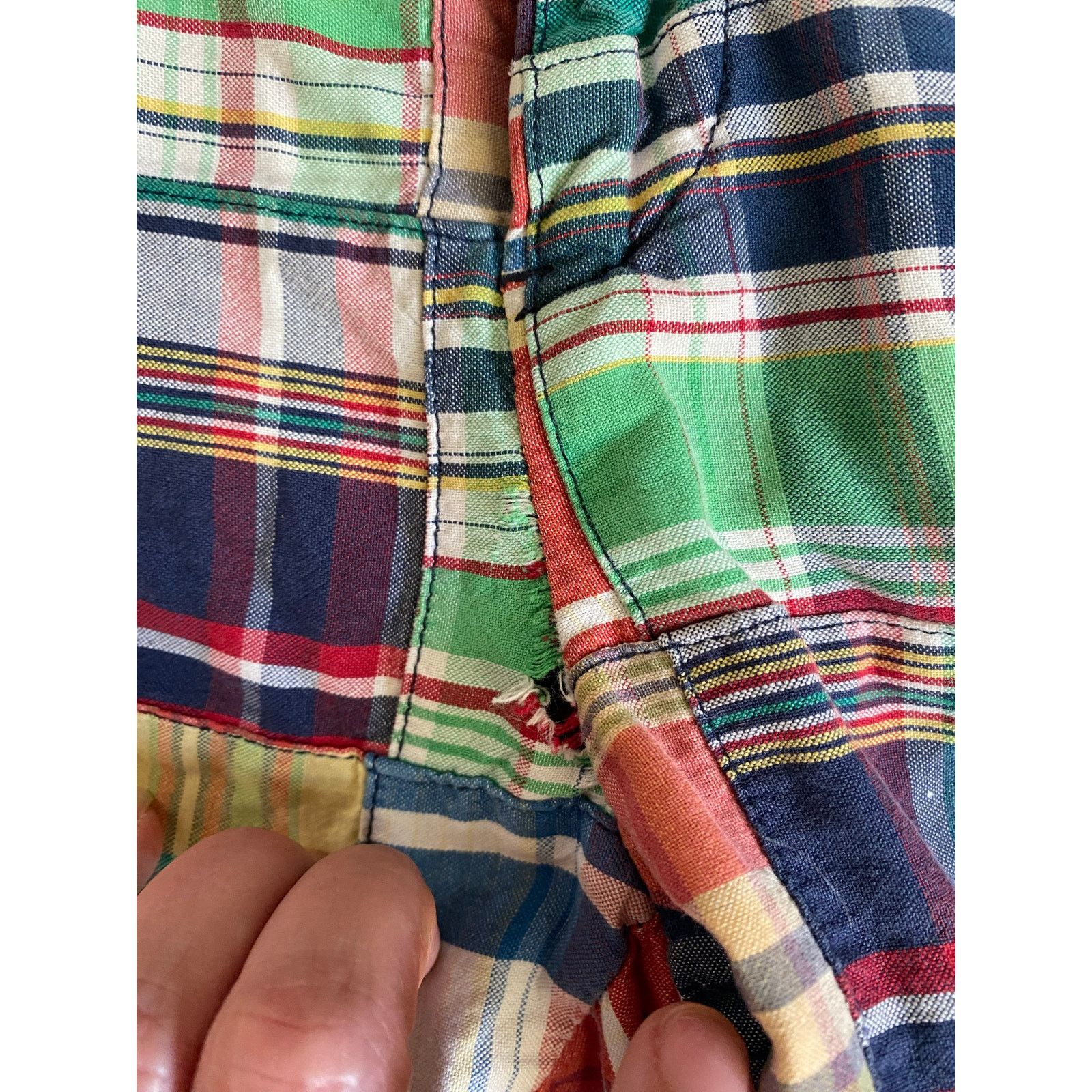 Ralph Lauren Ralph Lauren 90s madras plaid patchwork shorts size 35** Size US 35 - 2 Thumbnail