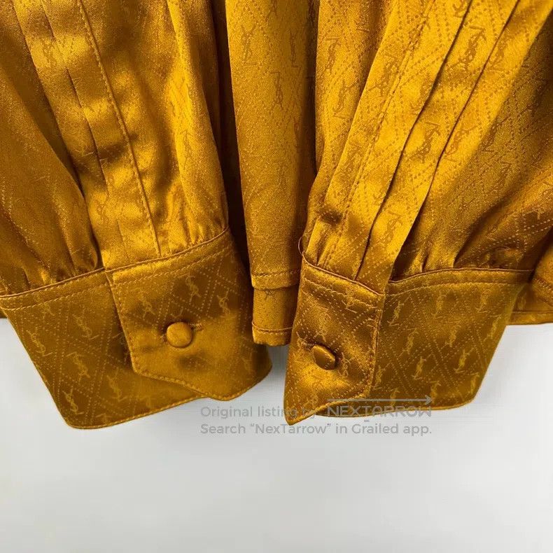 Saint Laurent Paris Saint Laurent Paris Letter Print Ribbon Design Silk Shirt Size XXS / US 00 / IT 34 - 5 Thumbnail