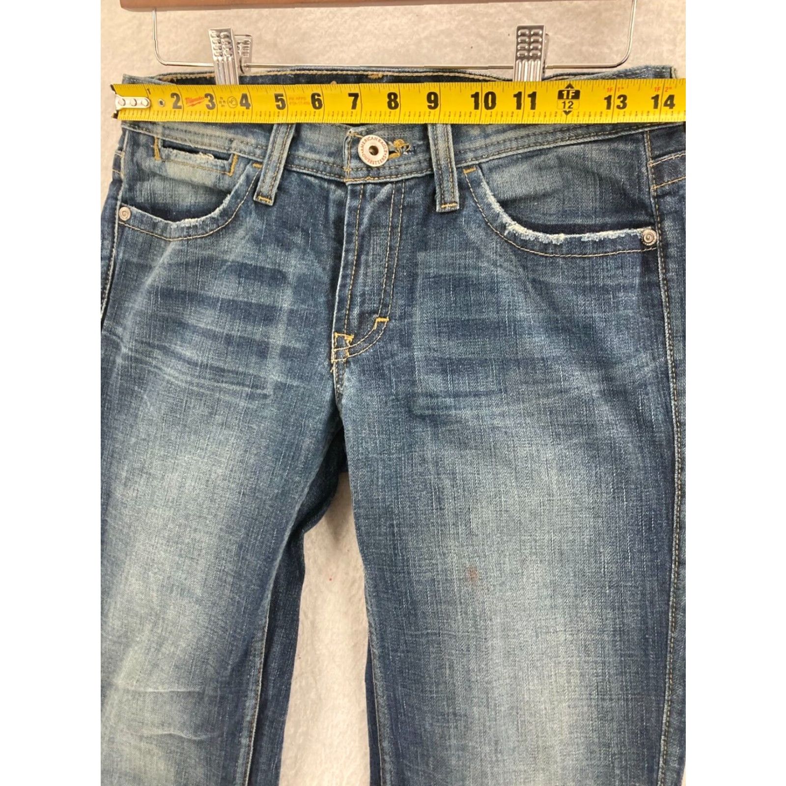 American Eagle Outfitters American Eagle Women’s Jeans Size 2 Blue Light Wash Bootcut Low Rise Hipster Cotton Denim Size 26" / US 2 / IT 38 - 2 Thumbnail