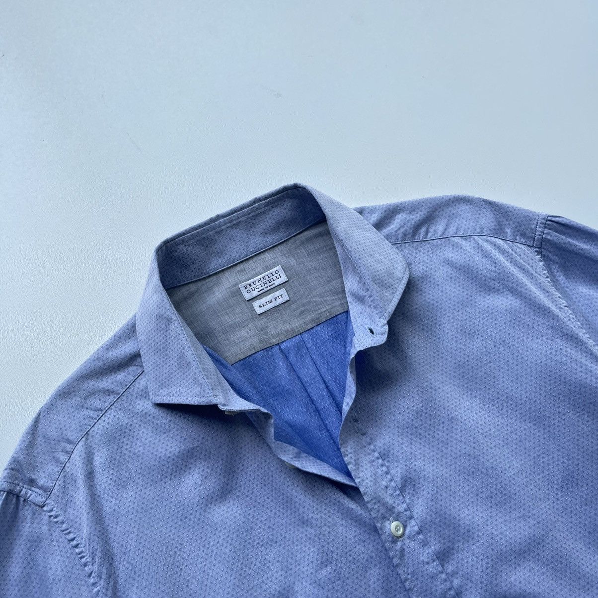 Brunello Cucinelli Brunello Cucinelli Slim Fit Cotton Button Ups Classic Shirt Size US XL / EU 56 / 4 - 5 Thumbnail