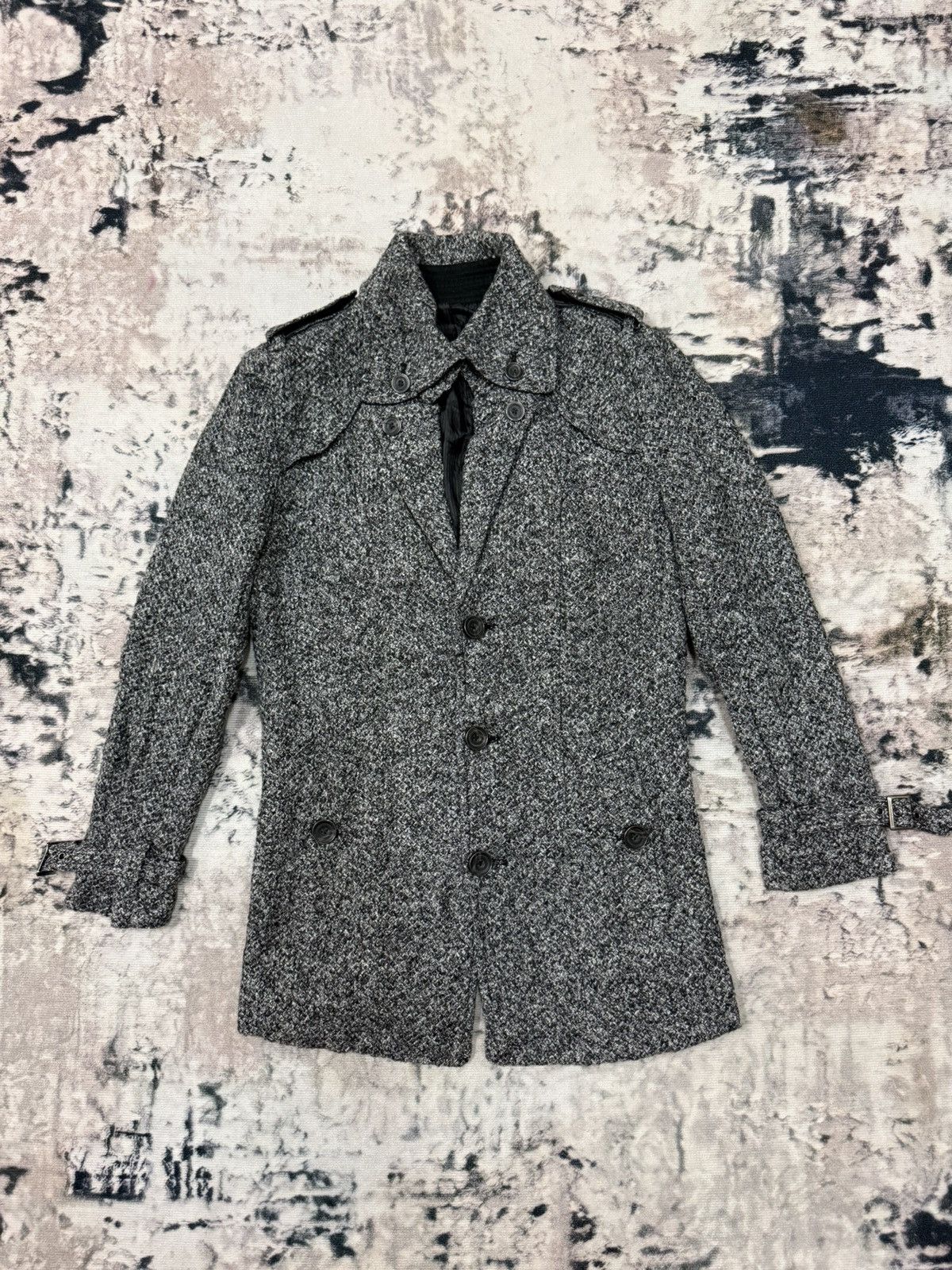 Japanese Brand × semanticdesign Semantic Design Knit Trenche Coat Jacket Size US S / EU 44-46 / 1 - 3 Thumbnail