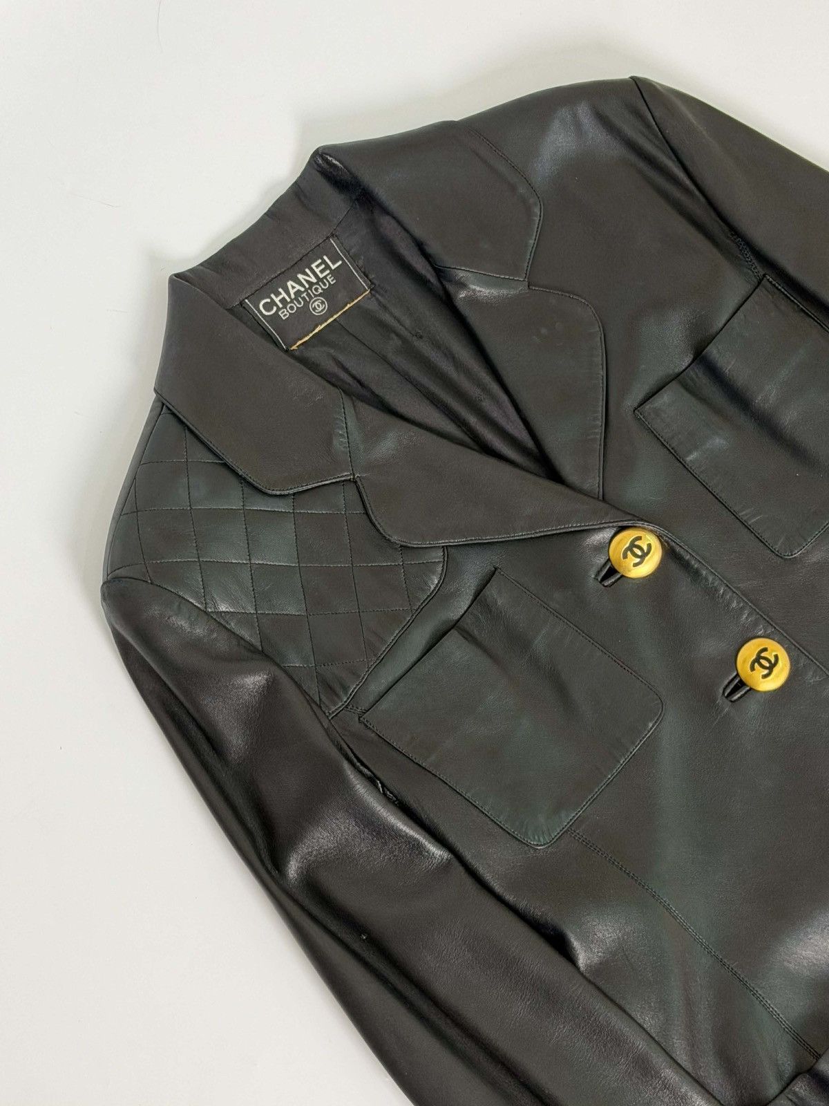 Chanel H/o 5k - Chanel Black Lambskin Leather Jacket FW92/93 Size M / US 6-8 / IT 42-44 - 5 Thumbnail