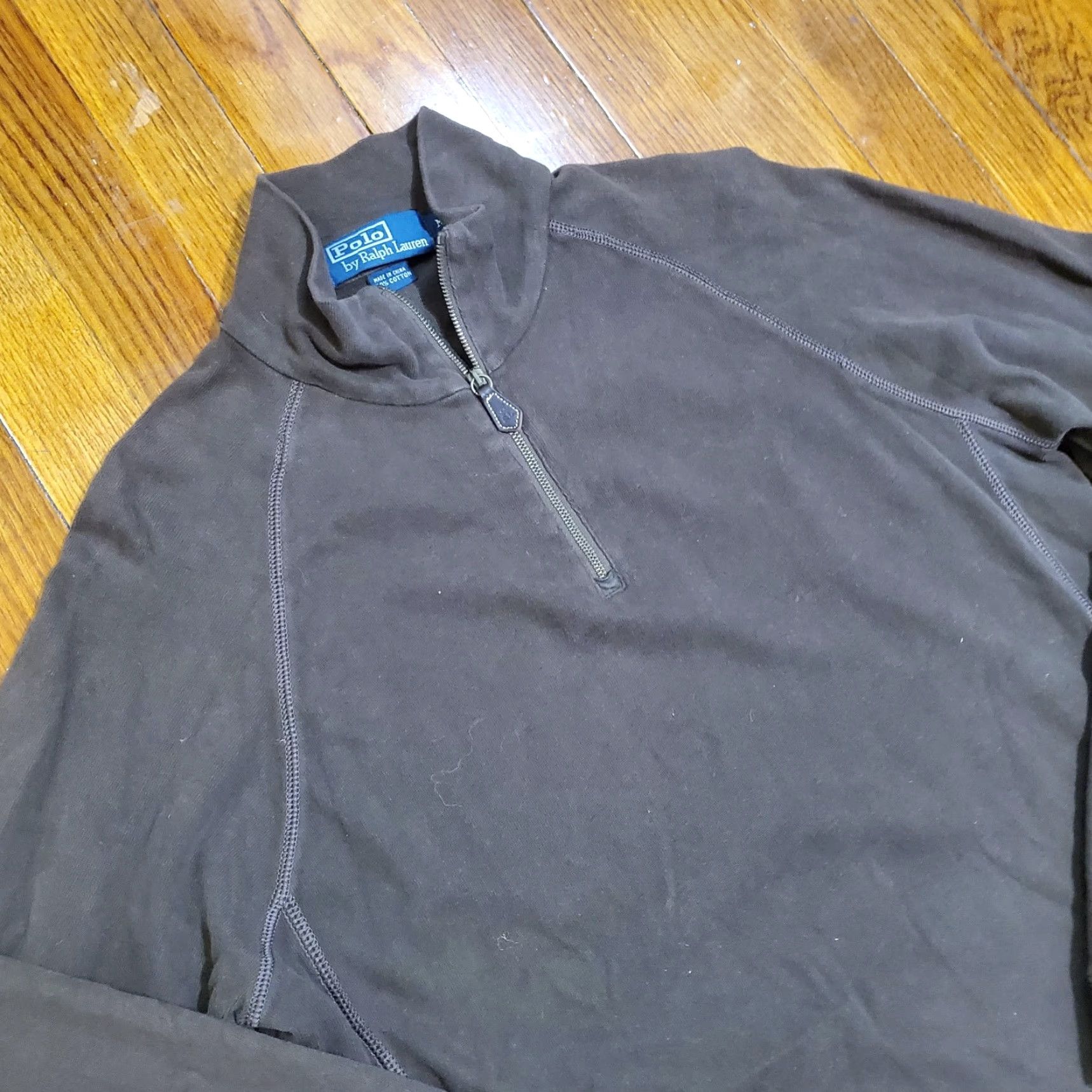 Polo Ralph Lauren VINTAGE Polo Ralph Lauren Sweater Shirt 1/4 Zip Mock Neck Mens M Brown Cotton Logo Zipper Embroidered 90s Preppy Size US M / EU 48-50 / 2 - 6 Thumbnail