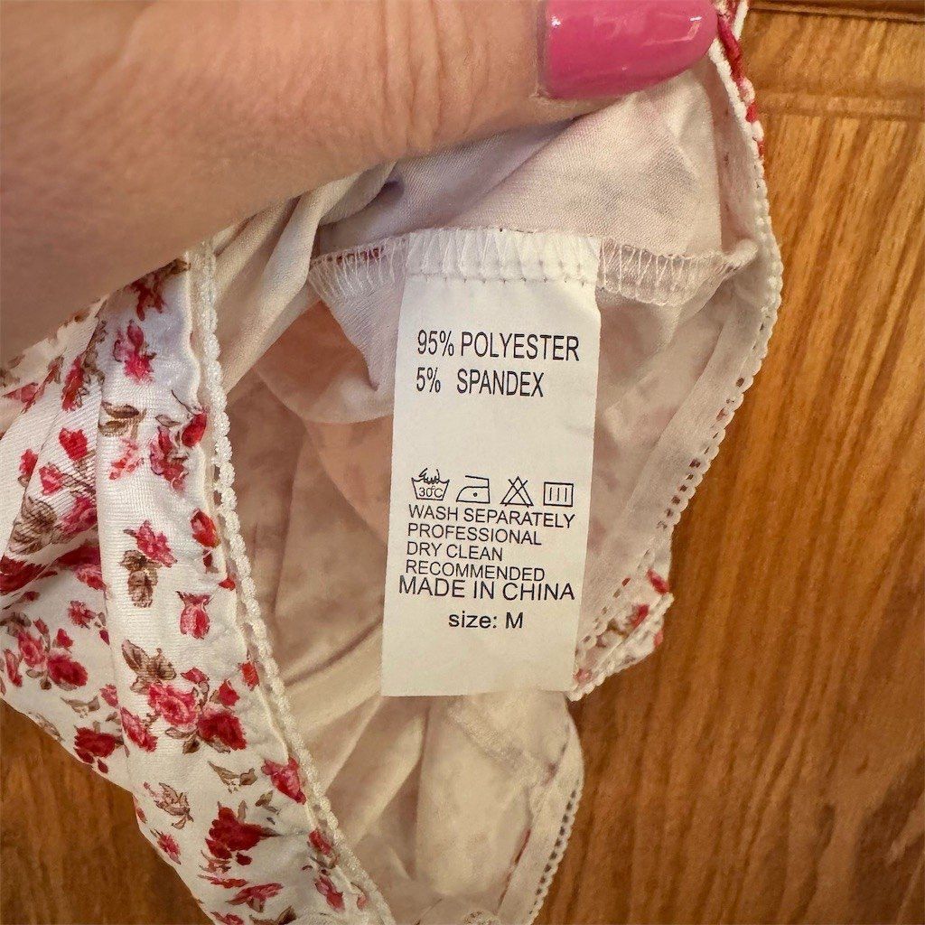 Other Women's Floral Roses Bustier Crop Top White Red Size M NWOT Size M / US 6-8 / IT 42-44 - 4 Thumbnail