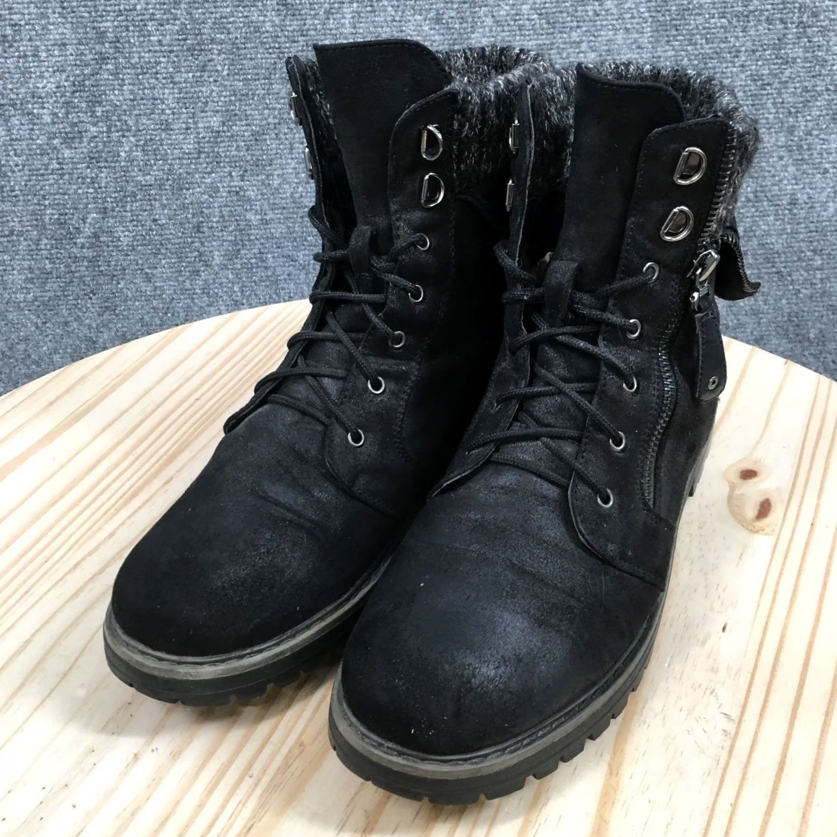 Vintage Cliffs by White Mountain Boots Womens 9.5 M Mandy Snow Black Casual Lace Up C29687 Size US 10 / IT 40 - 4 Thumbnail