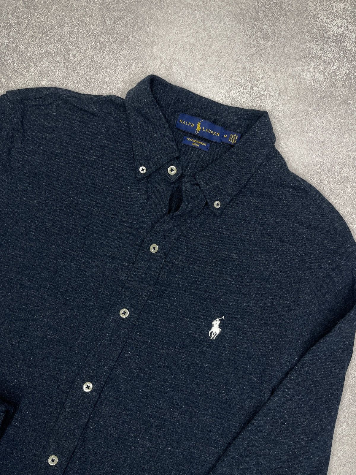 Polo Ralph Lauren Mens Polo Ralph Lauren Featherweight Mesh Cotton Shirt Navy Size US M / EU 48-50 / 2 - 4 Thumbnail