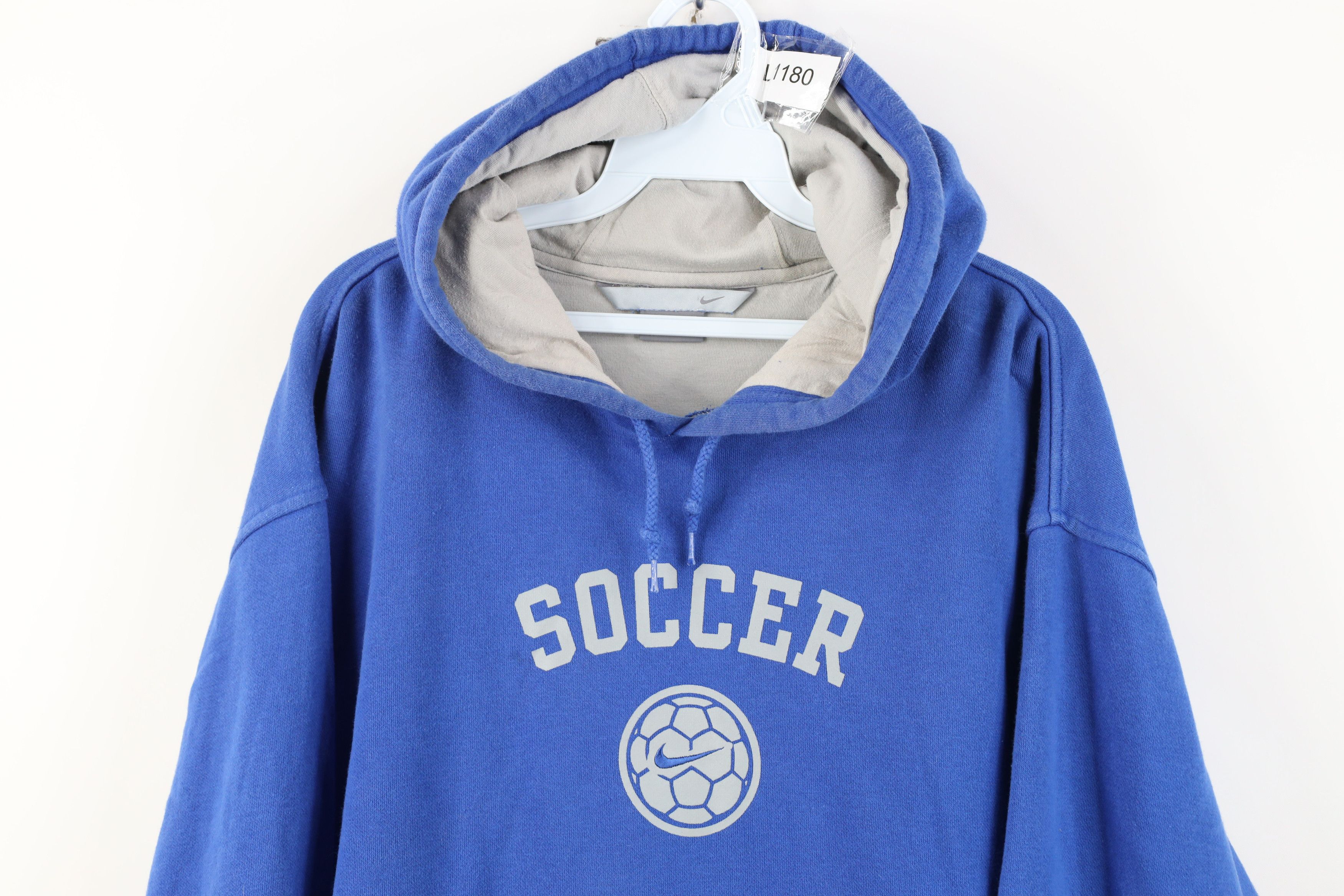 Nike Vintage Nike Soccer Scott Center Swoosh Hoodie Sweatshirt Size US L / EU 52-54 / 3 - 2 Thumbnail