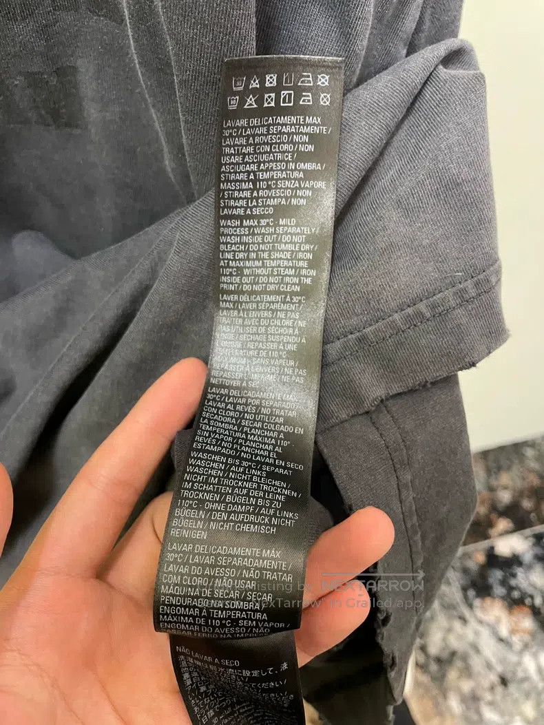 Balenciaga Balenciaga Washed Black Distressed Letter Short Sleeve T-S Size US S / EU 44-46 / 1 - 6 Thumbnail