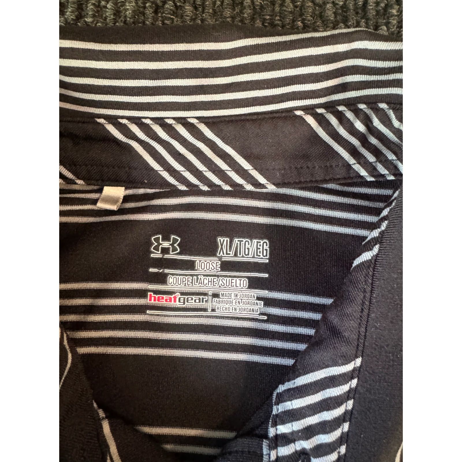 Under Armour VINTAGE Under Armour HeatGear Short Sleeve Polo Men's XL Black White Striped Shirt Size US XL / EU 56 / 4 - 2 Thumbnail