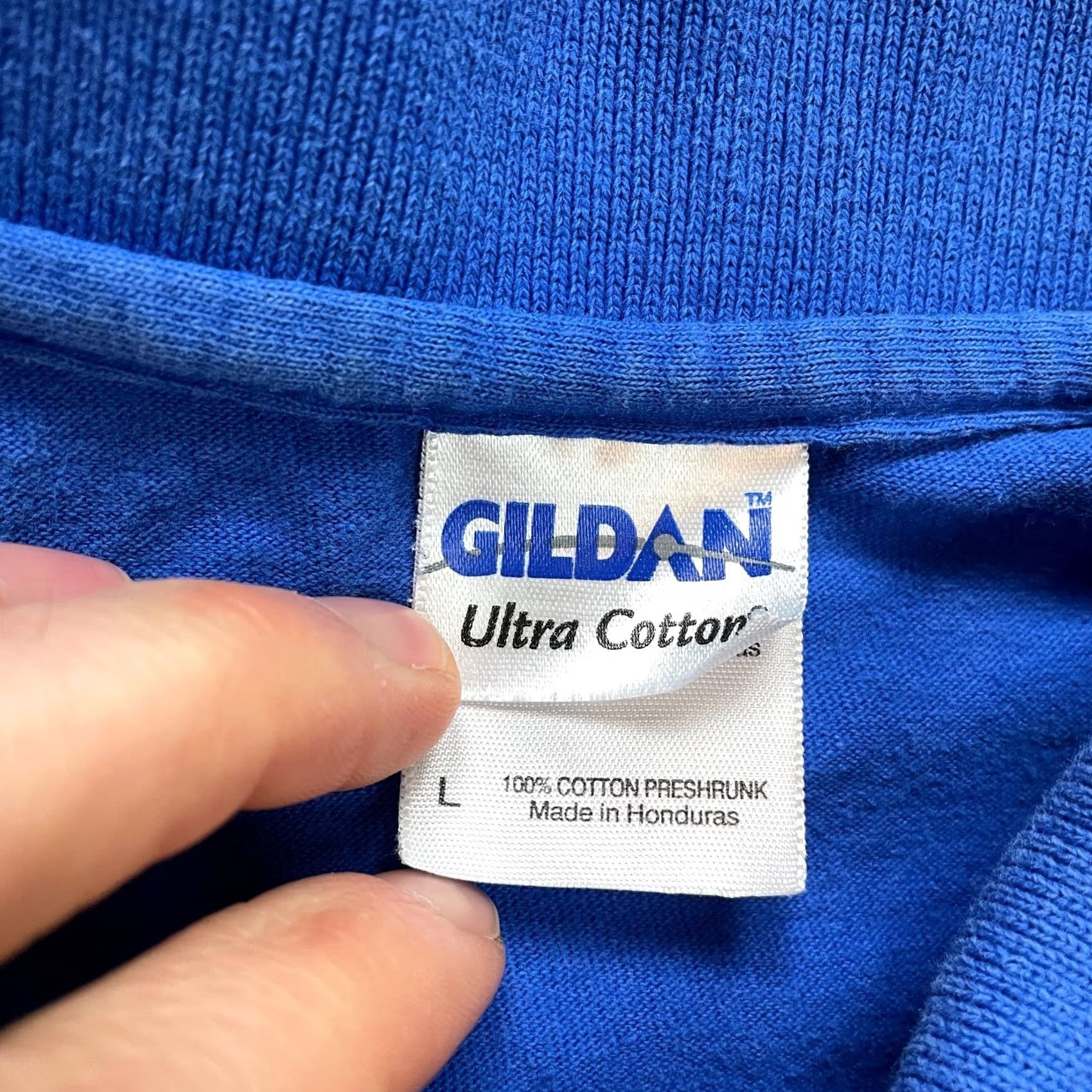 Gildan VINTAGE Gildan Ultra Cotton Polo Shirt Mens L Blue Golf Collared Shirt Logo Polo Size US L / EU 52-54 / 3 - 4 Thumbnail
