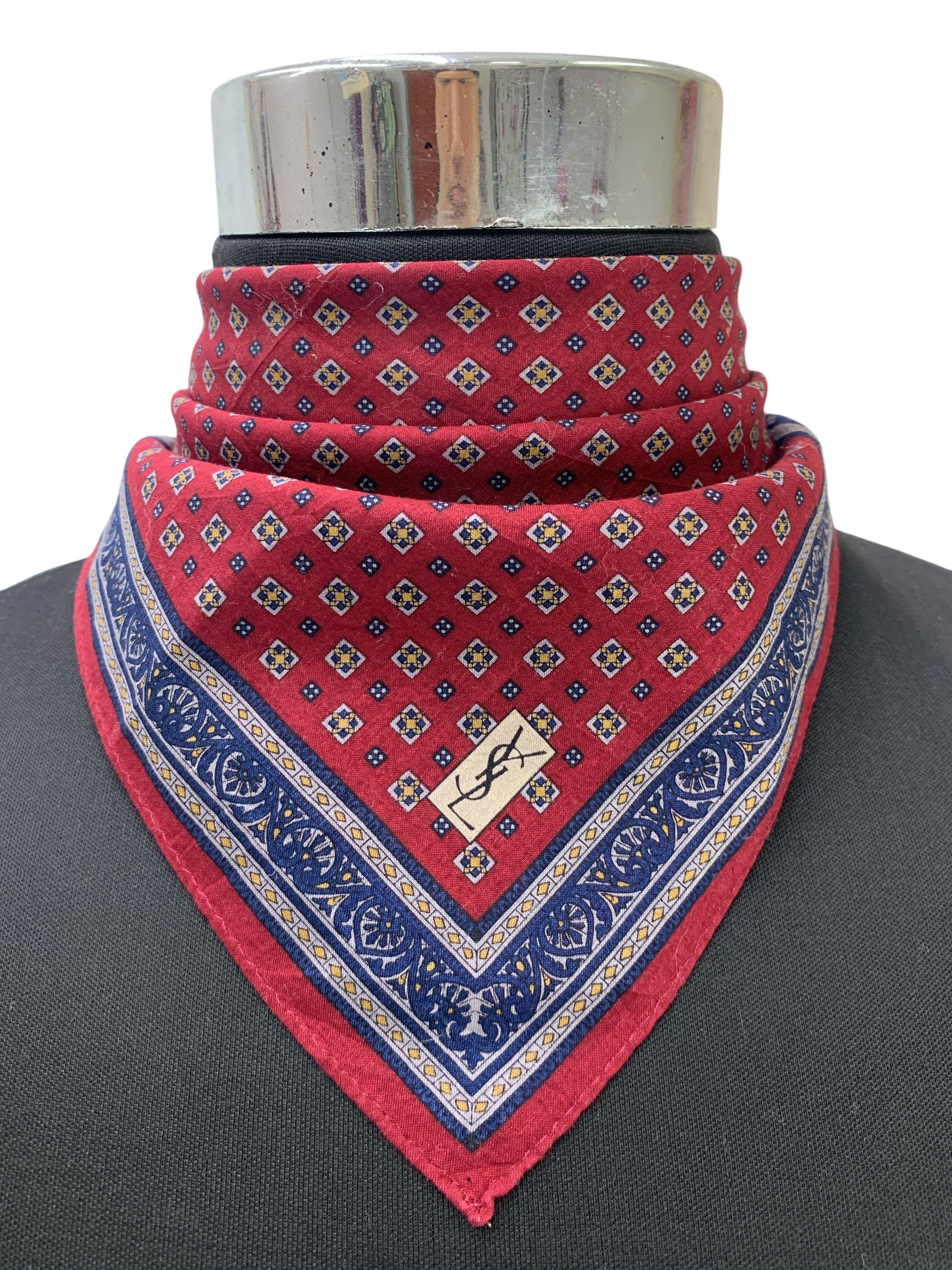 Vintage × Yves Saint Laurent Vintage Yves Saint Laurent Handkerchief Scarf - HKA1001 Size ONE SIZE - 1 Thumbnail