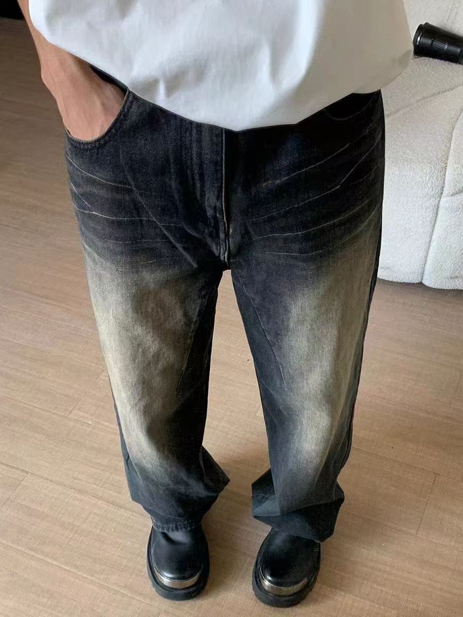 Japanese Brand × Jean Grey washed distressed oversized straight jeans Size US 32 / EU 48 - 5 Thumbnail