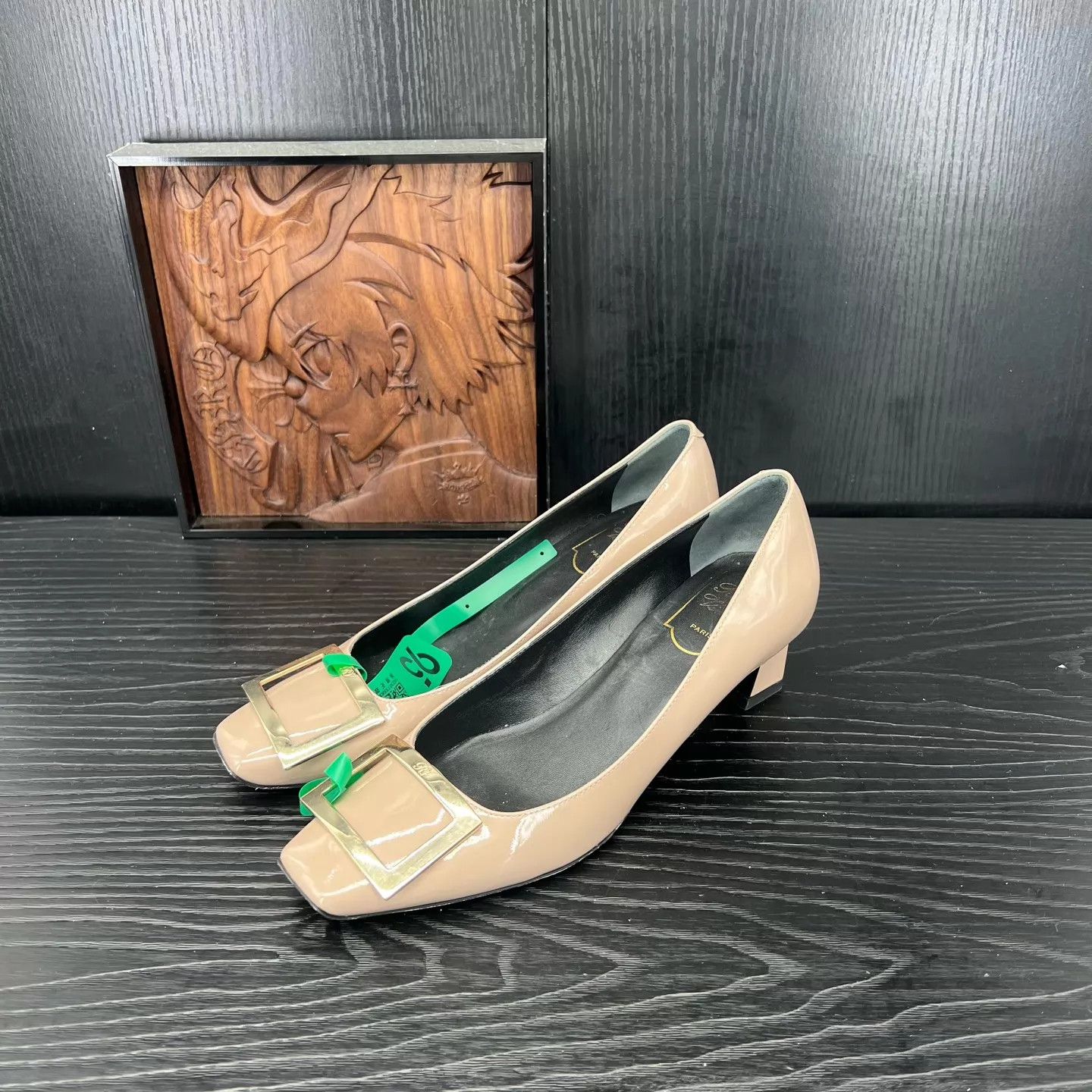 Other RV square toe block heel pumps cream size 38 Size US 7.5 / IT 37.5 - 1 Thumbnail